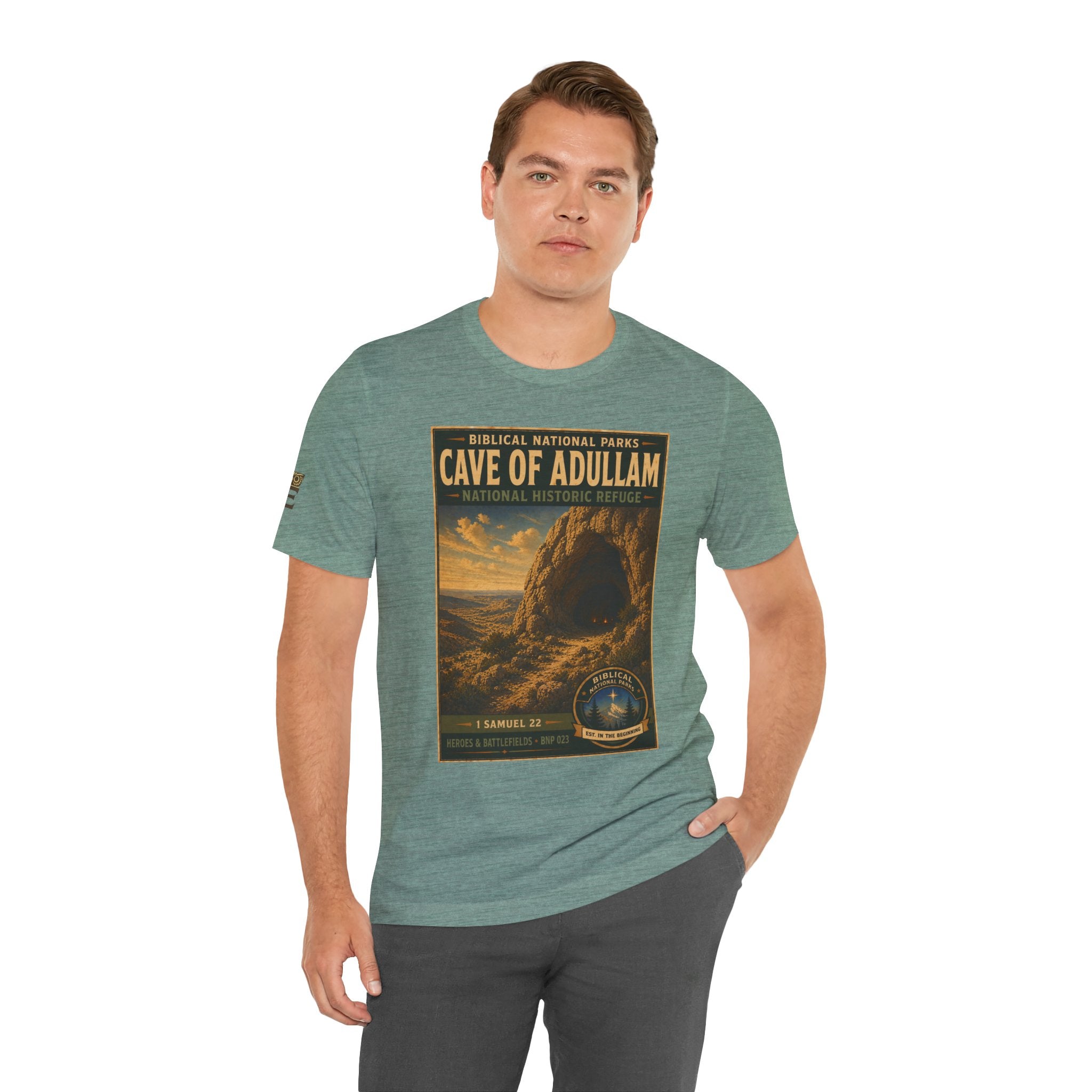 Biblical National Parks Collection IV- Heros & Battlefields #023/023 1 Samuel 22 | Vintage nature poster Tee | Biblical national parks graphic shirt
