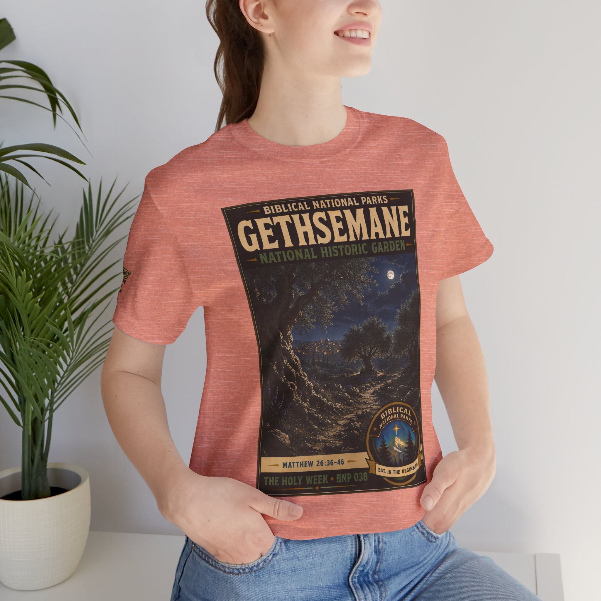 Biblical National Parks Collection VII- The Holy Week #038/041 | Matthew 26: 36-46 | Vintage nature poster Tee | Biblical national parks graphic shirt