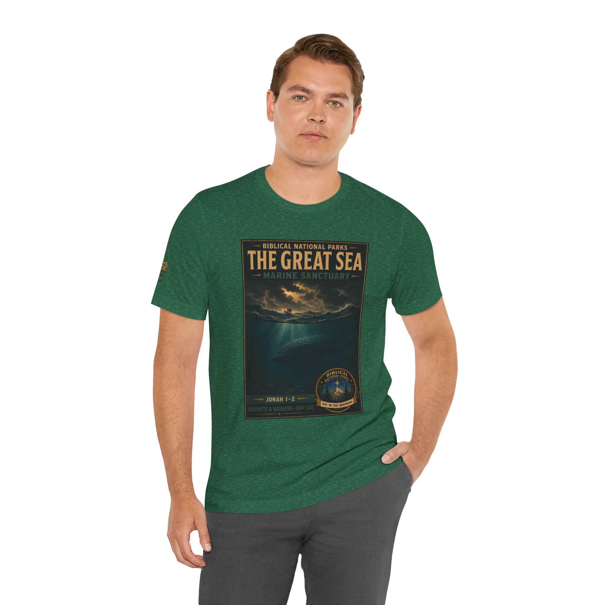 Biblical National Parks Collection V- Prophets & Wonders #030/030 Jonah 1-2 | Vintage nature poster Tee | Biblical national parks graphic shirt