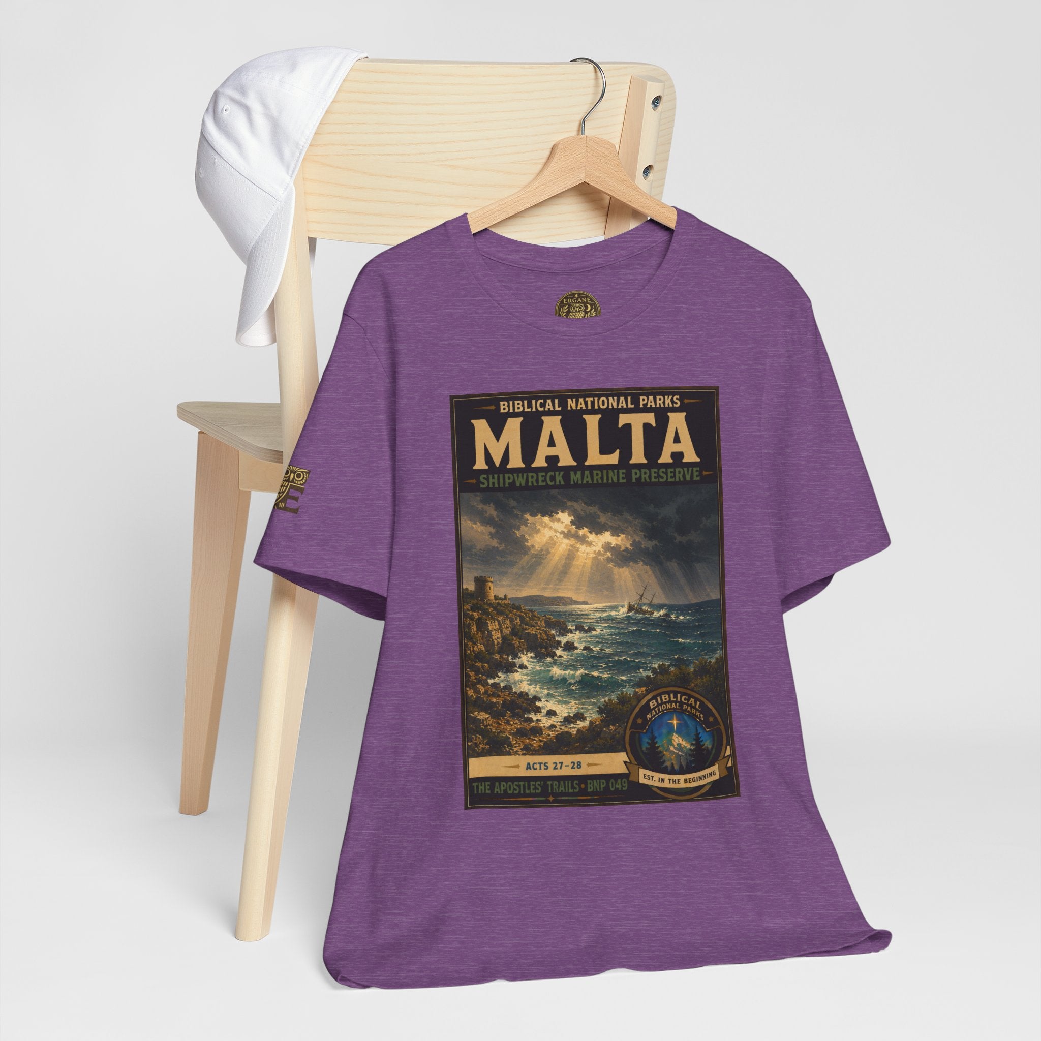 Biblical National Parks Collection VIII- The Apostles' Trails #049/049 | Acts 27-28 | Vintage nature poster Tee | Biblical national parks graphic shirt