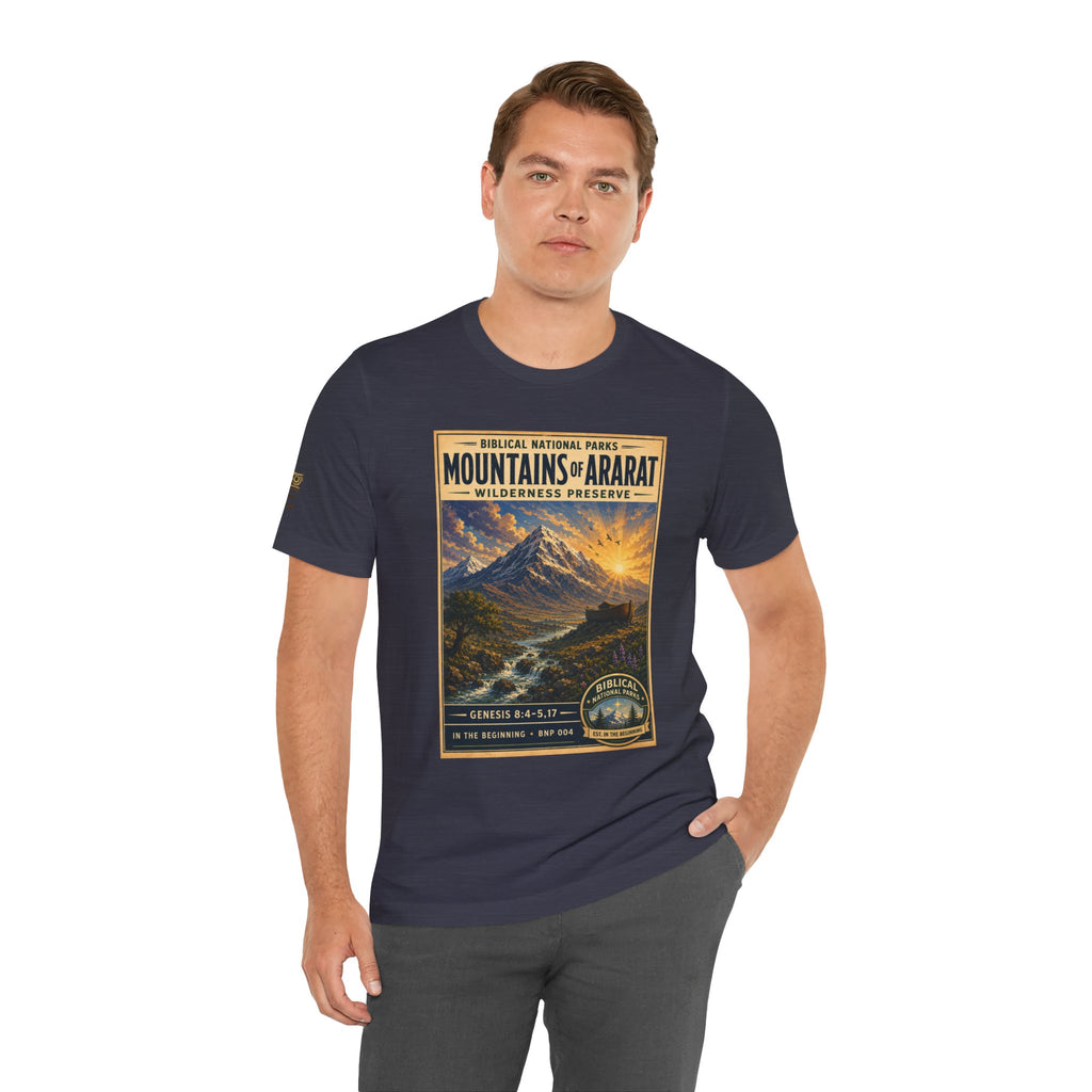 Biblical National Parks Collection I- In The Beginning #004/006 Genesis 8:4-5,17 | Vintage nature poster Tee | Biblical national parks graphic shirt