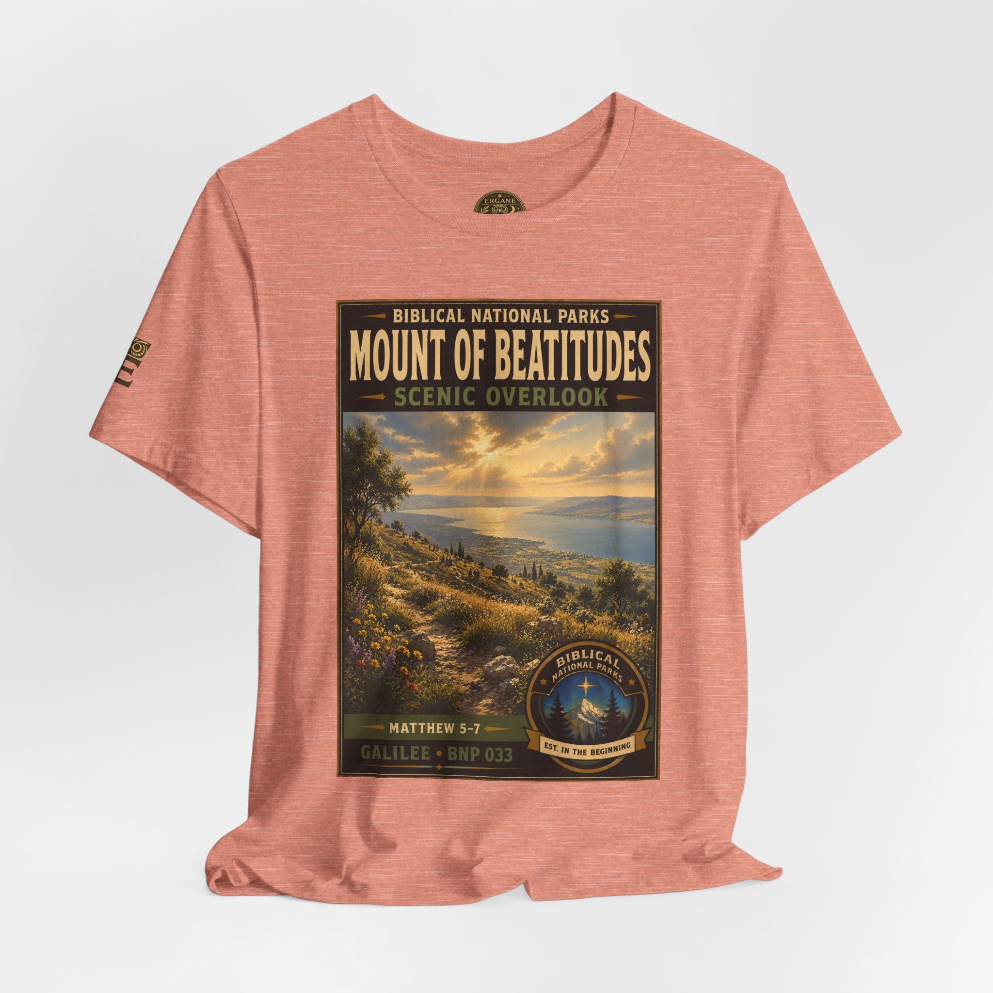 Biblical National Parks Collection VI- Galilee #033/035 Matthew 5-7 | Vintage nature poster Tee | Biblical national parks graphic shirt