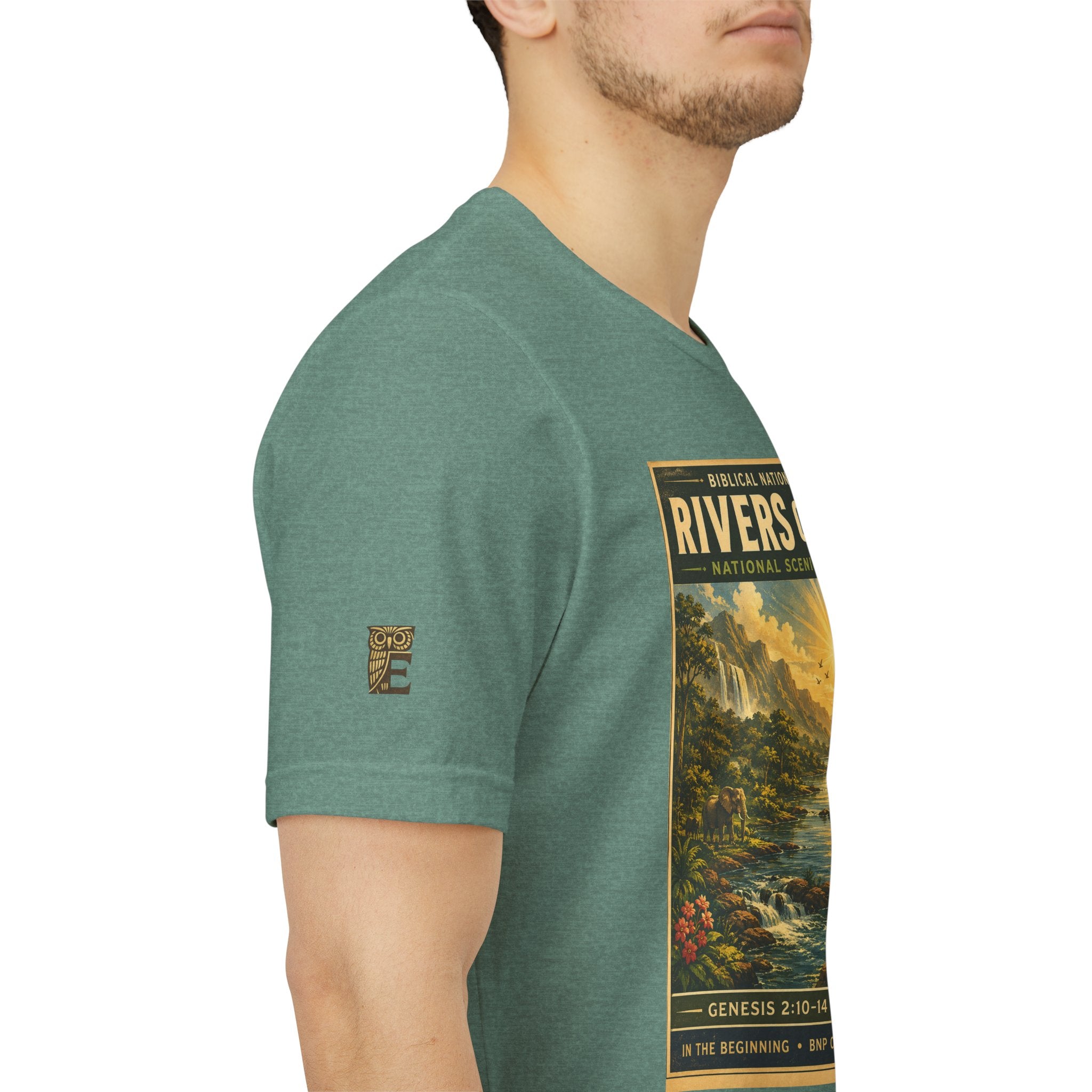 Biblical National Parks Collection I- In The Beginning #003/006 Genesis 2:10-14 | Vintage nature poster Tee | Biblical national parks graphic shirt