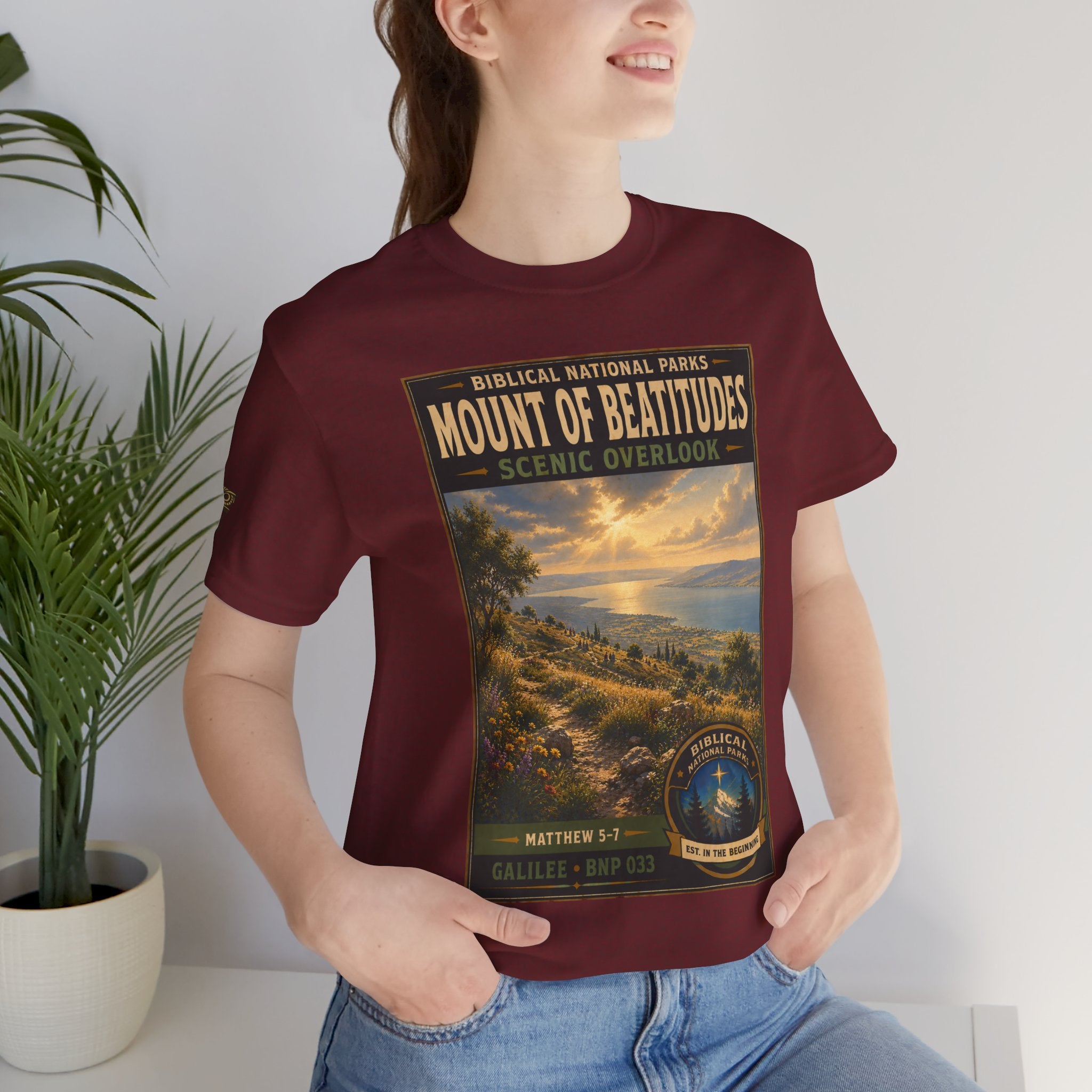 Biblical National Parks Collection VI- Galilee #033/035 Matthew 5-7 | Vintage nature poster Tee | Biblical national parks graphic shirt