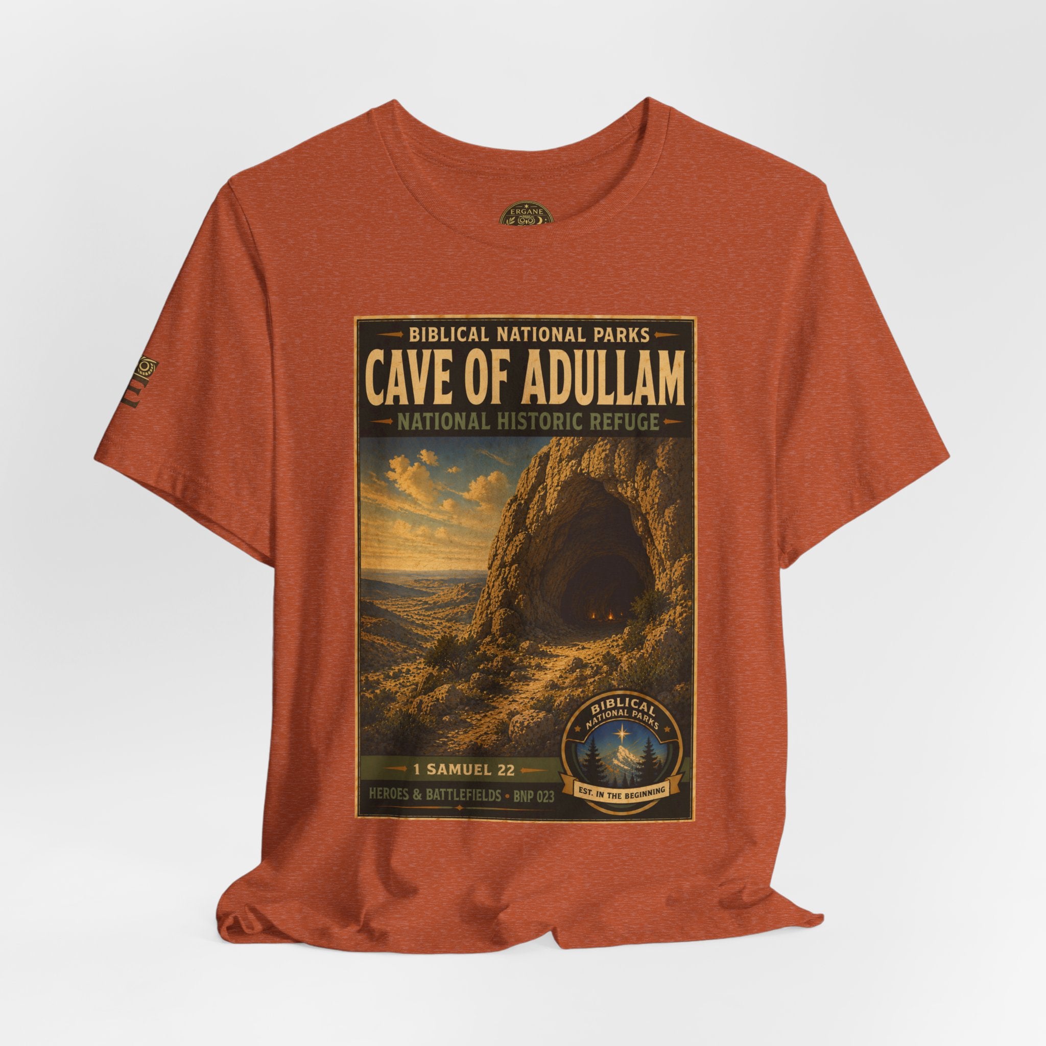 Biblical National Parks Collection IV- Heros & Battlefields #023/023 1 Samuel 22 | Vintage nature poster Tee | Biblical national parks graphic shirt