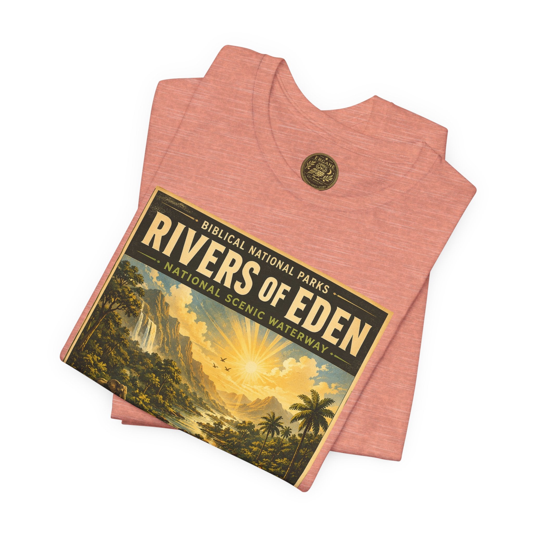 Biblical National Parks Collection I- In The Beginning #003/006 Genesis 2:10-14 | Vintage nature poster Tee | Biblical national parks graphic shirt
