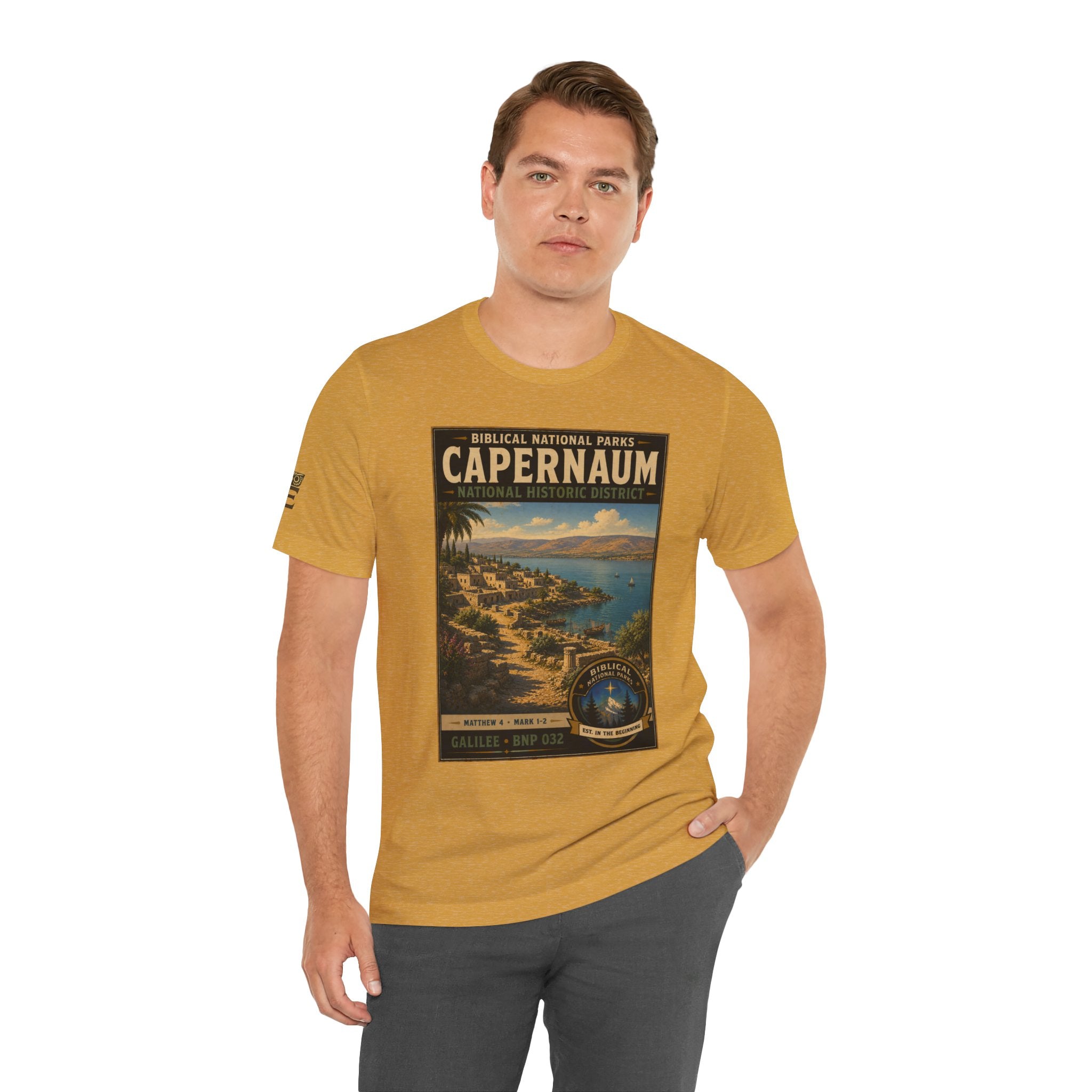 Biblical National Parks Collection VI- Galilee #032/035 Matthew 4 & Mark 1-2 | Vintage nature poster Tee | Biblical national parks graphic shirt