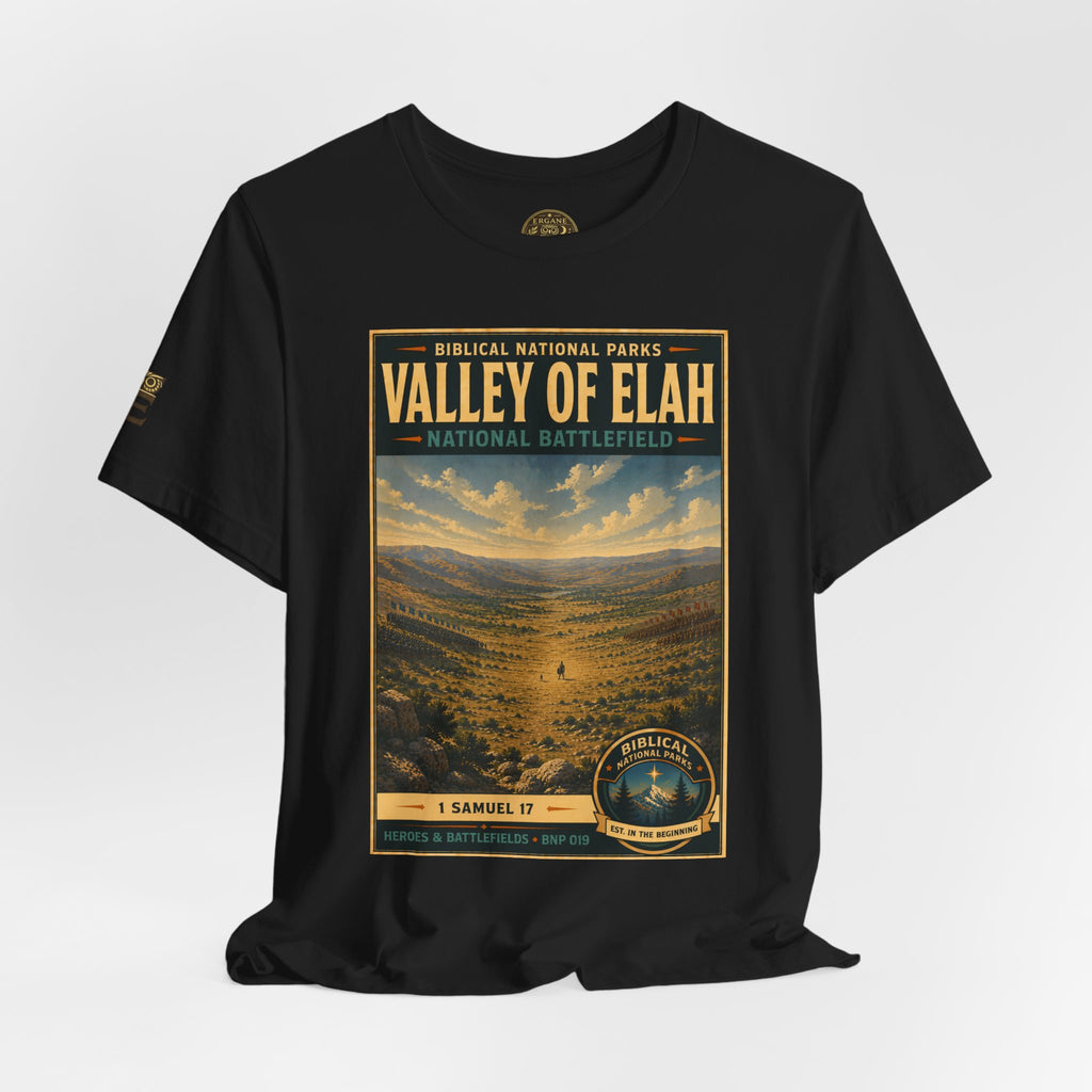 Biblical National Parks Collection IV- Heros & Battlefields #019/023 1 Samuel 17 | Vintage nature poster Tee | Biblical national parks graphic shirt