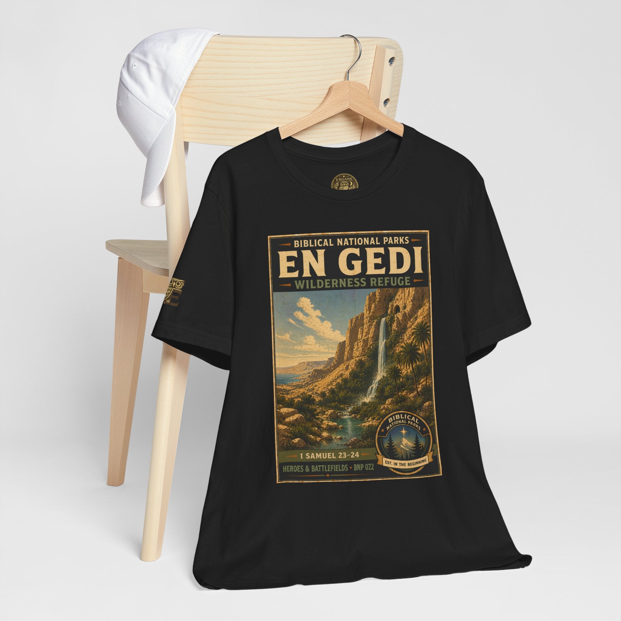 Biblical National Parks Collection IV- Heros & Battlefields #022/023 1 Samuel 23-24 | Vintage nature poster Tee | Biblical national parks graphic shirt