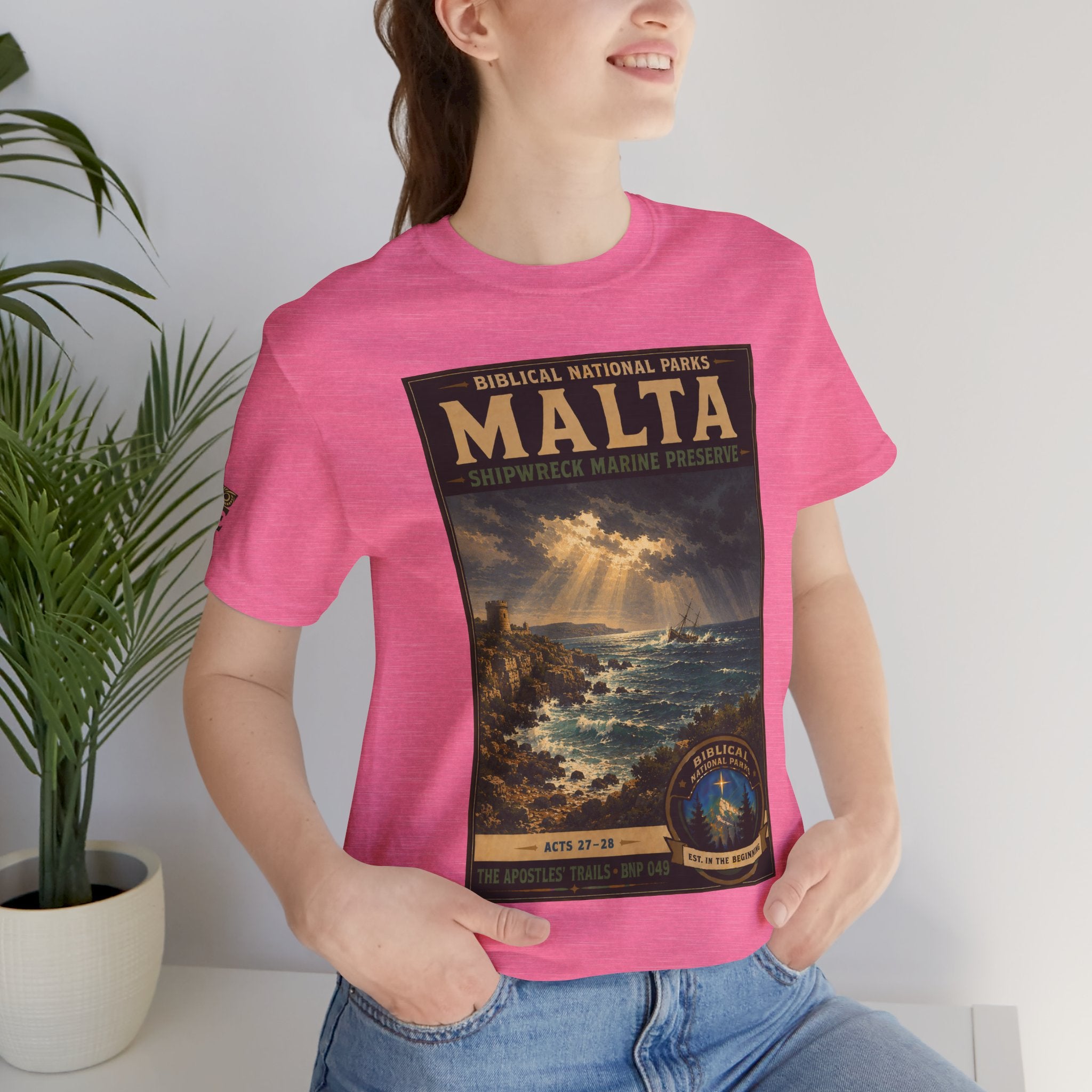 Biblical National Parks Collection VIII- The Apostles' Trails #049/049 | Acts 27-28 | Vintage nature poster Tee | Biblical national parks graphic shirt