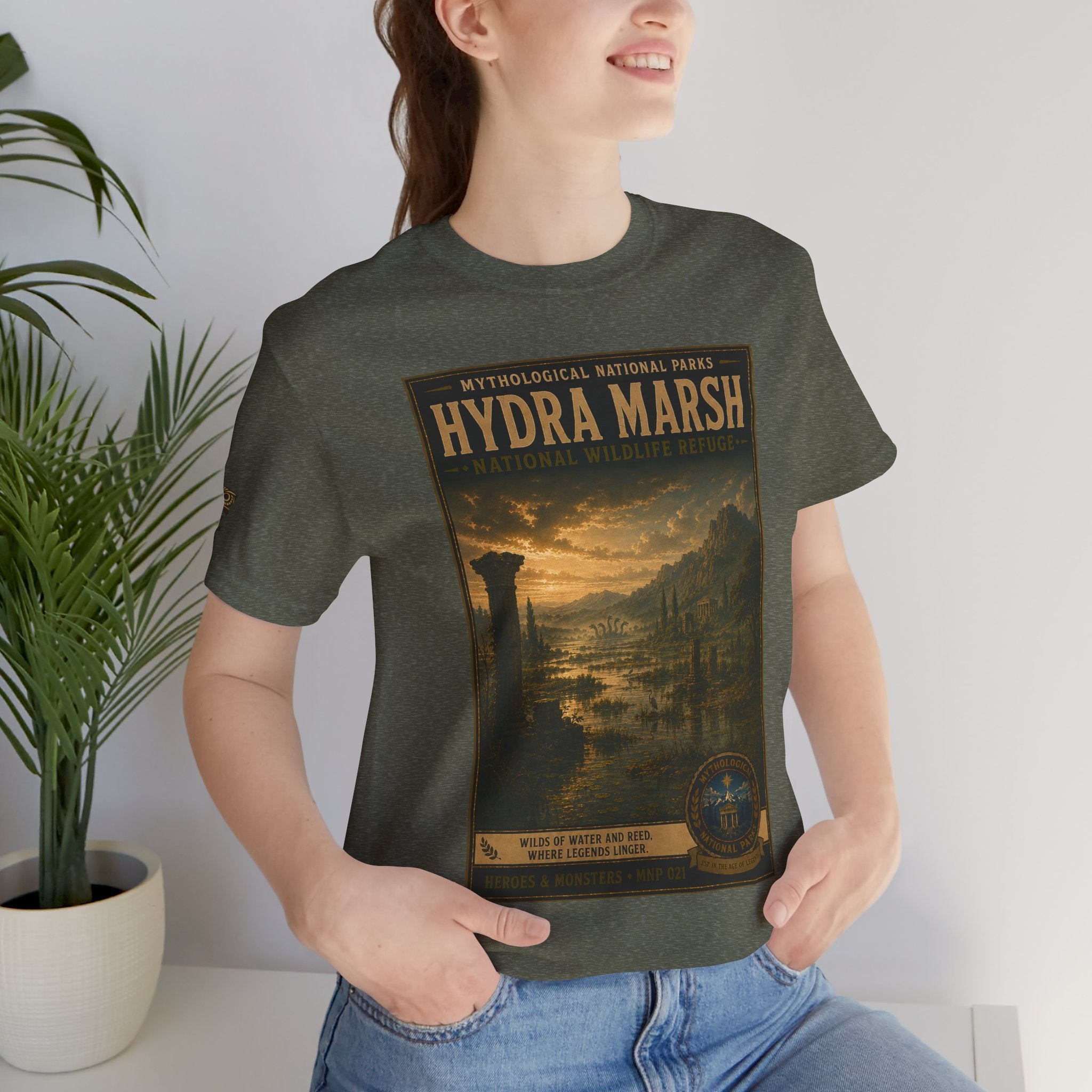 Mythological National Parks Collection III- #021-028 - Heros & Monsters | Vintage nature poster Tee | Mythological National Parks graphic shirt