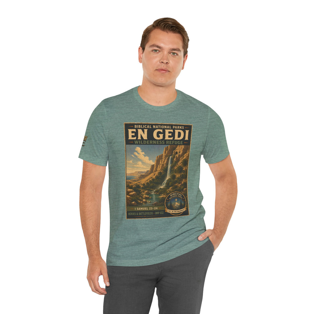 Biblical National Parks Collection IV- Heros & Battlefields #022/023 1 Samuel 23-24 | Vintage nature poster Tee | Biblical national parks graphic shirt