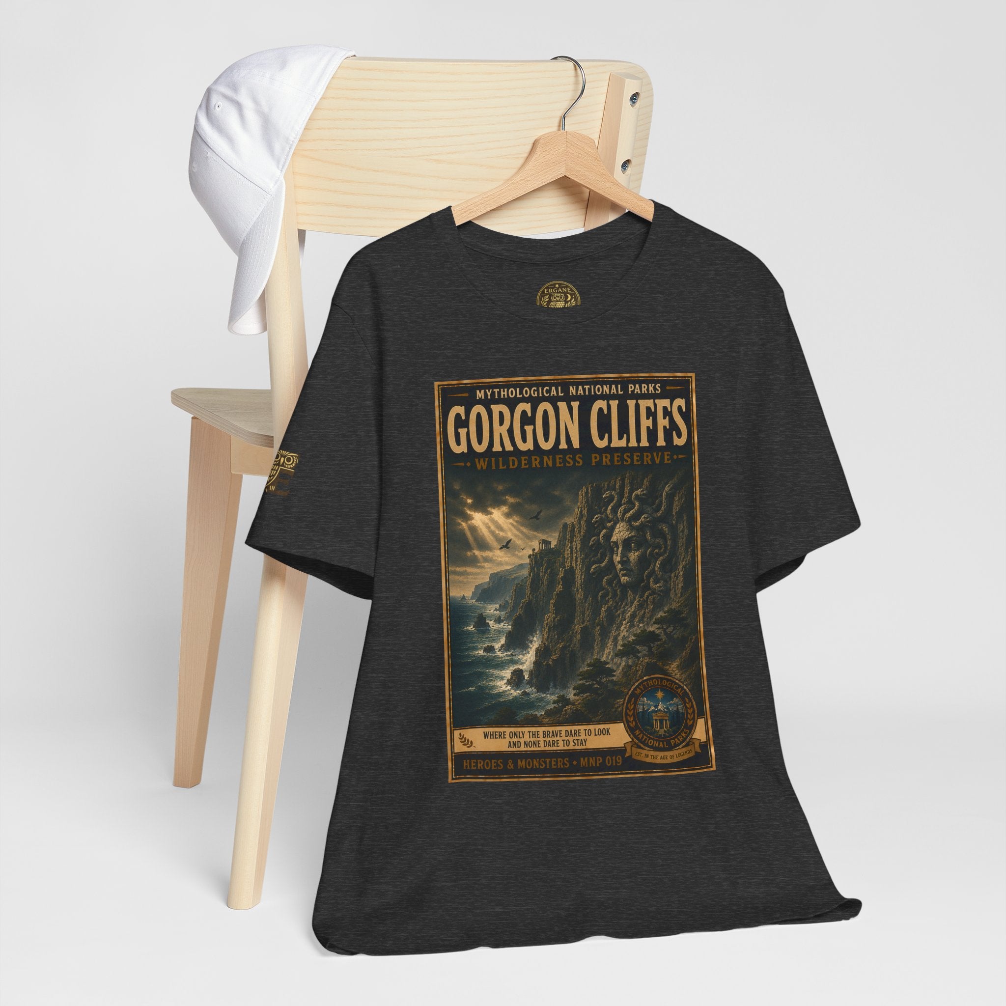 Mythological National Parks Collection III- #019-028 - Heros & Monsters | Vintage nature poster Tee | Mythological National Parks graphic shirt