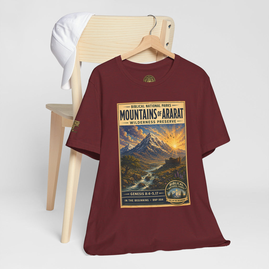Biblical National Parks Collection I- In The Beginning #004/006 Genesis 8:4-5,17 | Vintage nature poster Tee | Biblical national parks graphic shirt