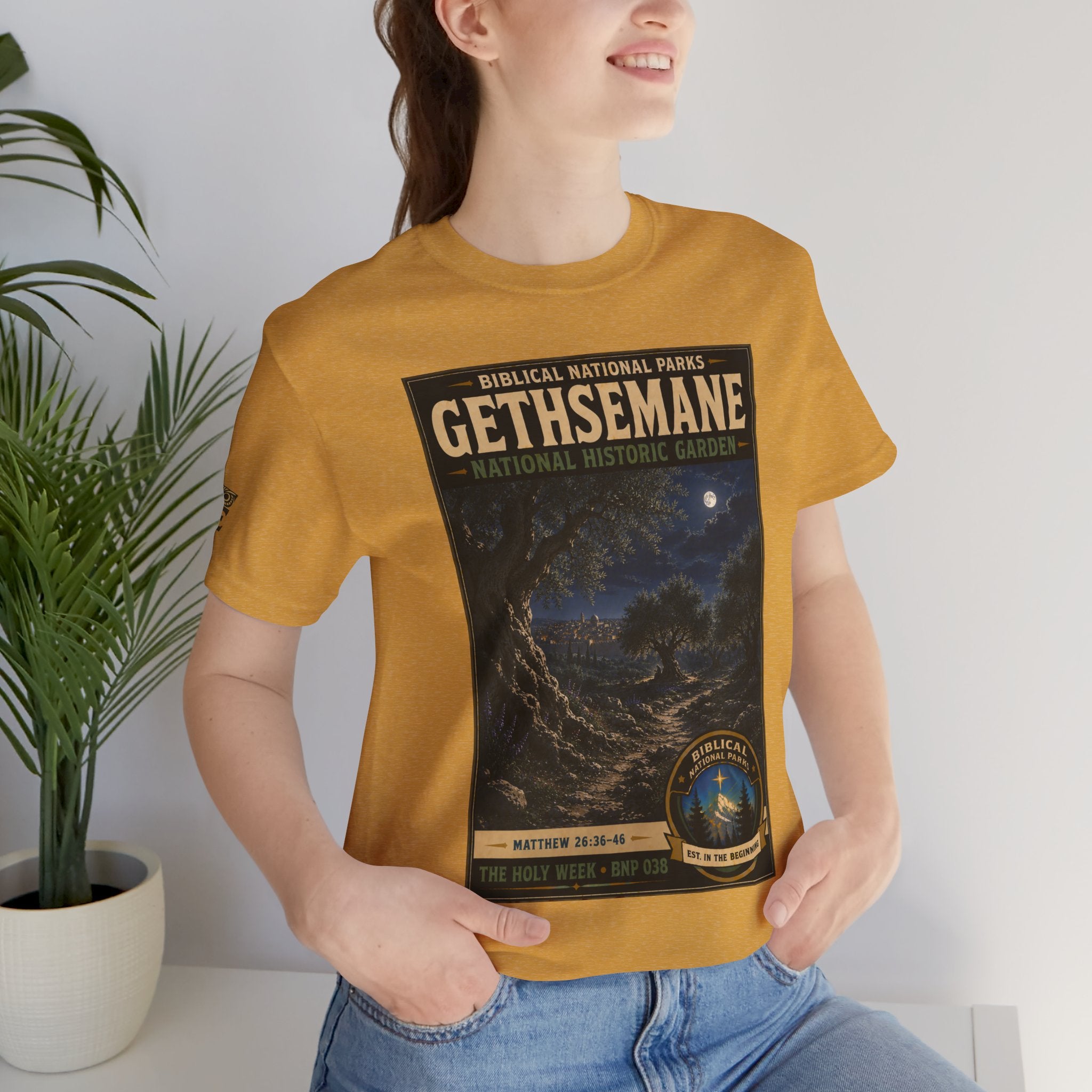 Biblical National Parks Collection VII- The Holy Week #038/041 | Matthew 26: 36-46 | Vintage nature poster Tee | Biblical national parks graphic shirt