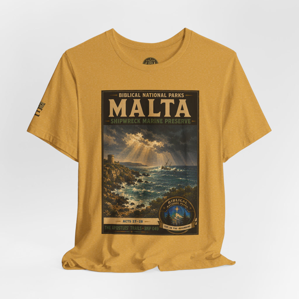 Biblical National Parks Collection VIII- The Apostles' Trails #049/049 | Acts 27-28 | Vintage nature poster Tee | Biblical national parks graphic shirt