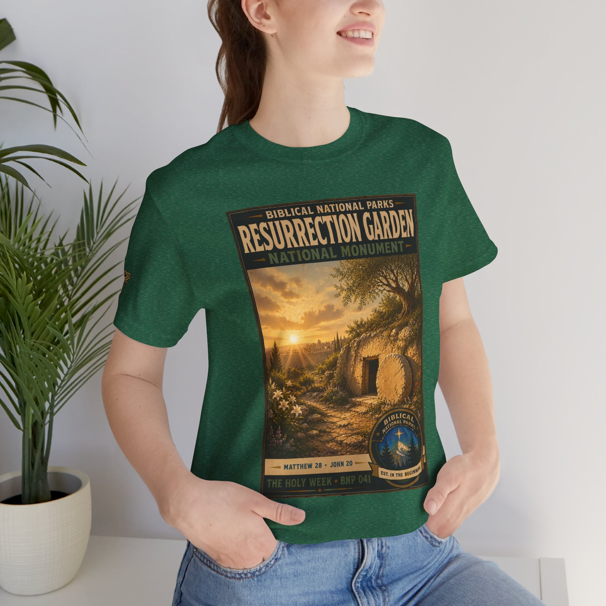 Biblical National Parks Collection VII- The Holy Week #041/041 | Matthew 28 - John 20 | Vintage nature poster Tee | Biblical national parks graphic shirt