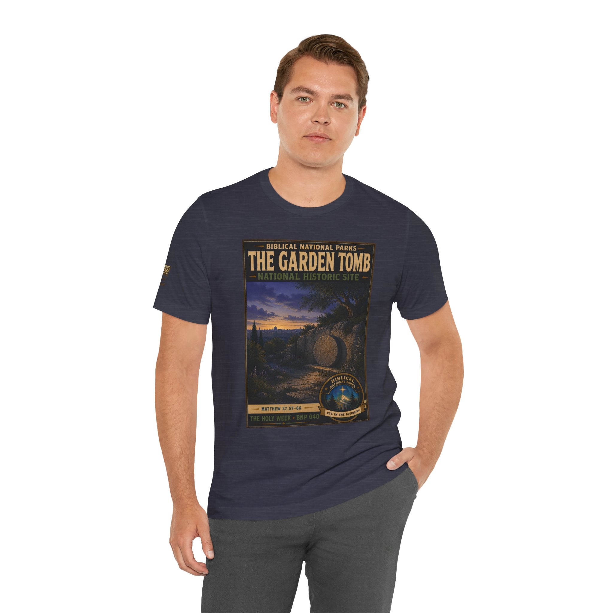Biblical National Parks Collection VII- The Holy Week #040/041 | Matthew 27: 55-66 | Vintage nature poster Tee | Biblical national parks graphic shirt