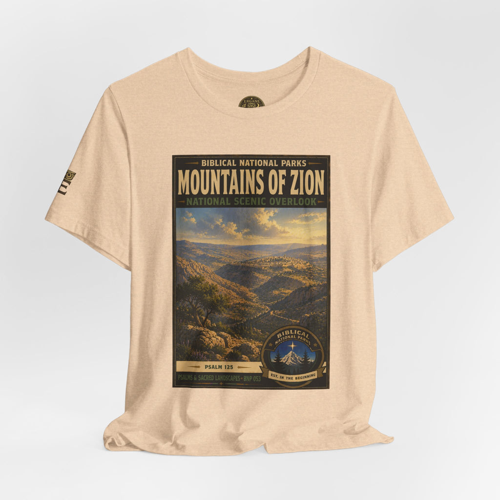 Biblical National Parks Collection IX- #053/054 -Psalms & Sacred Landscapes | Psalm 125 | Vintage nature poster Tee | Biblical national parks graphic shirt