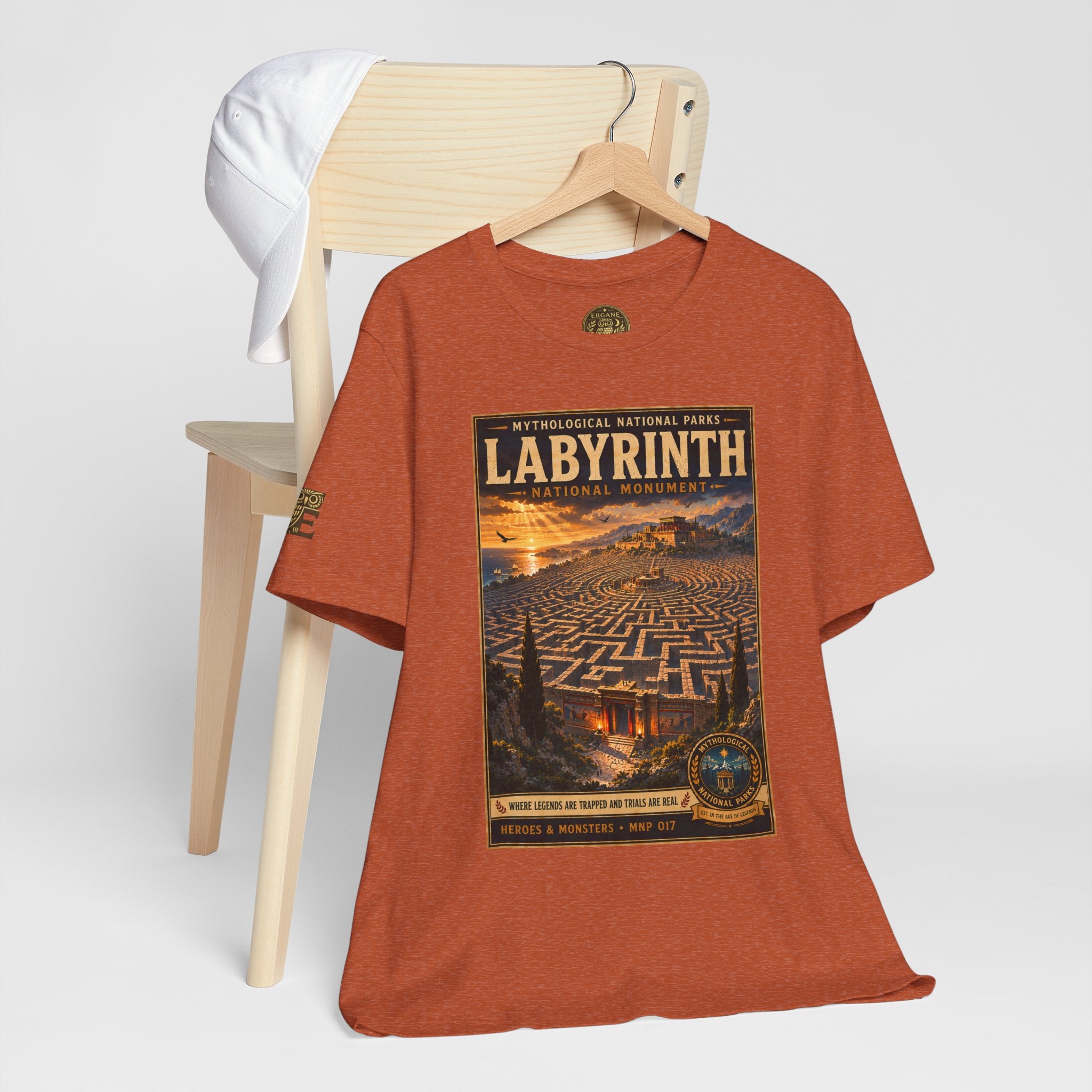 Mythological National Parks Collection III- #017-028 - Heros & Monsters | Vintage nature poster Tee | Mythological National Parks graphic shirt