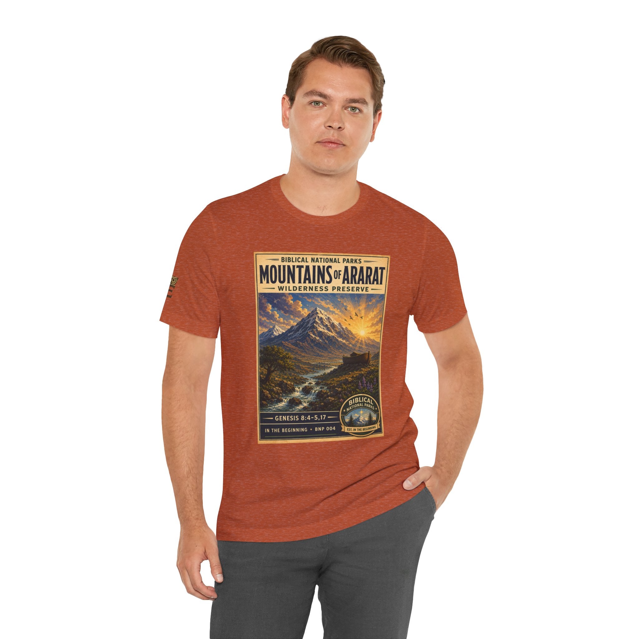 Biblical National Parks Collection I- In The Beginning #004/006 Genesis 8:4-5,17 | Vintage nature poster Tee | Biblical national parks graphic shirt