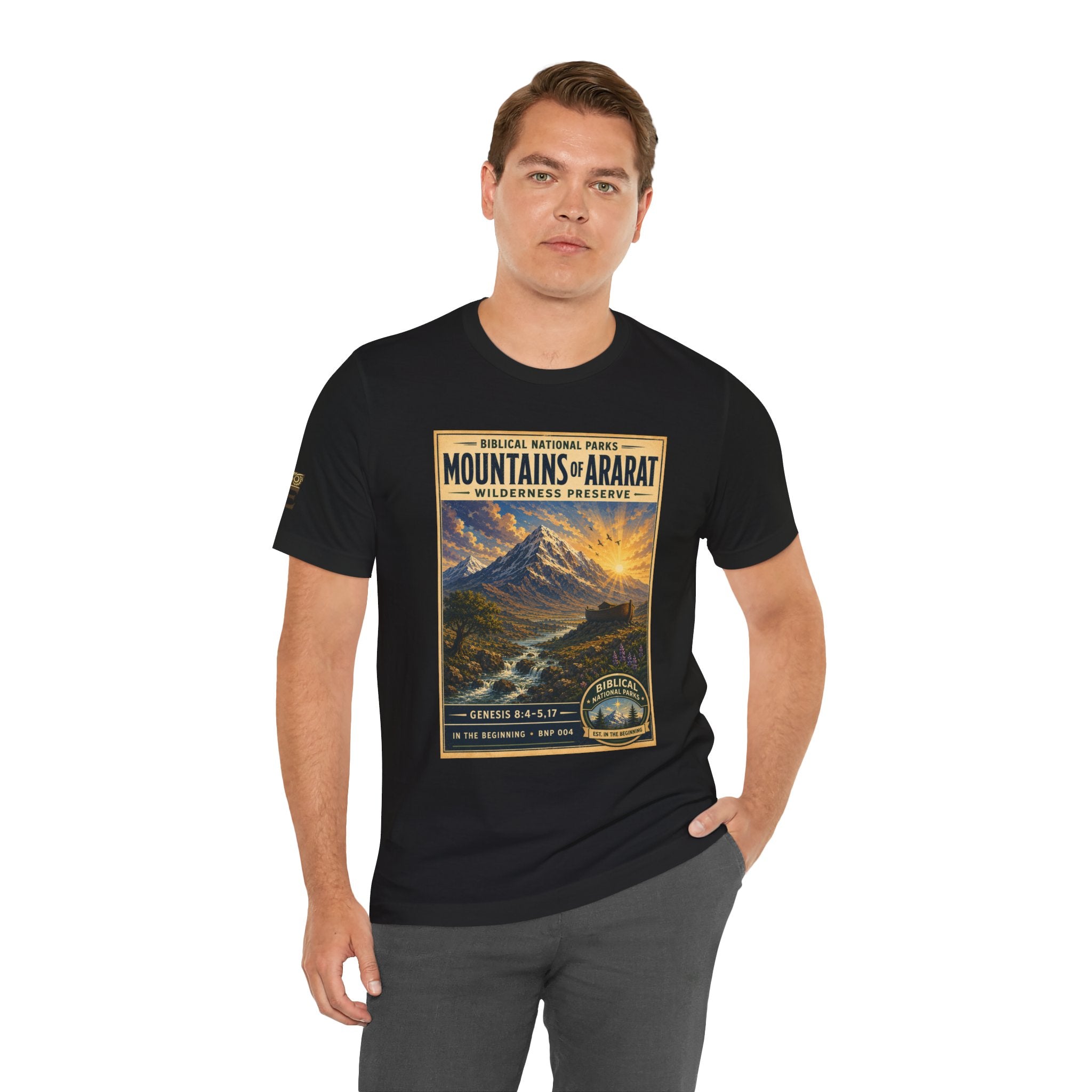 Biblical National Parks Collection I- In The Beginning #004/006 Genesis 8:4-5,17 | Vintage nature poster Tee | Biblical national parks graphic shirt