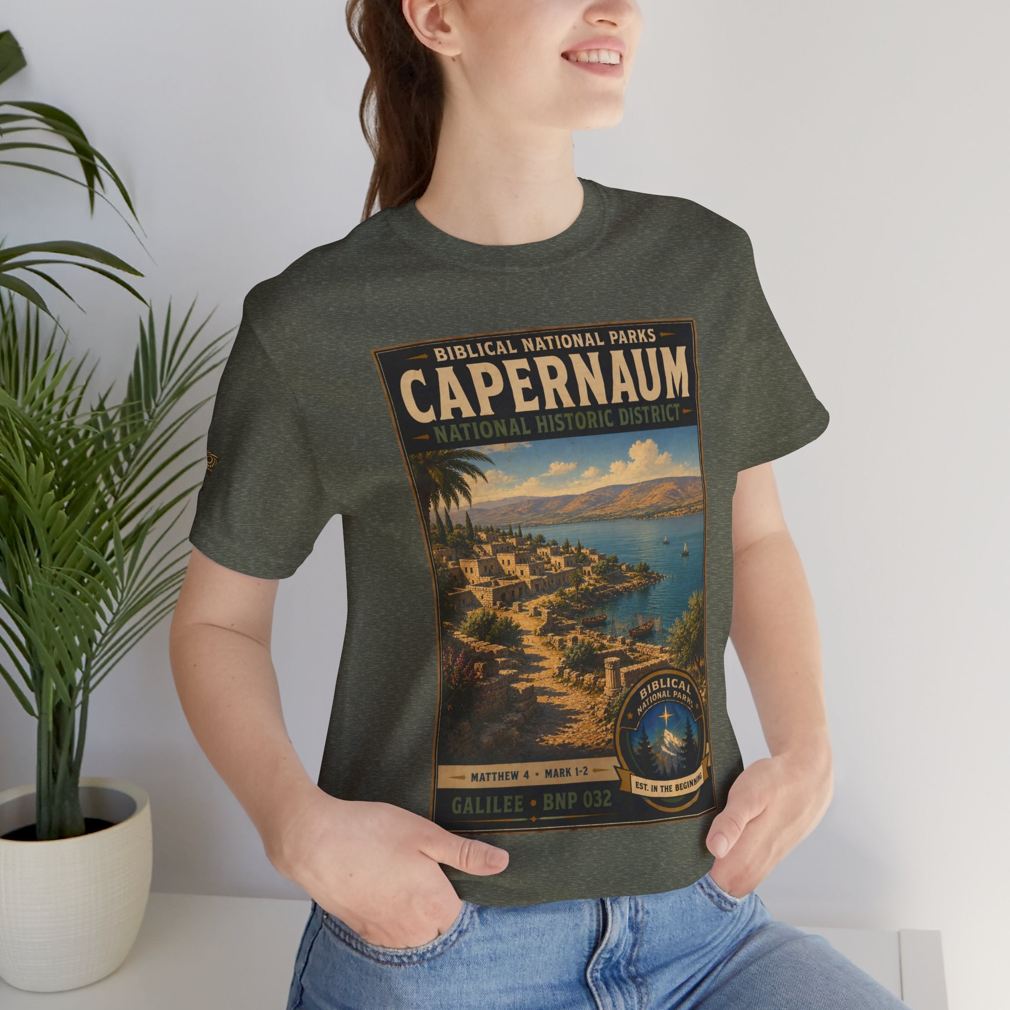 Biblical National Parks Collection VI- Galilee #032/035 Matthew 4 & Mark 1-2 | Vintage nature poster Tee | Biblical national parks graphic shirt