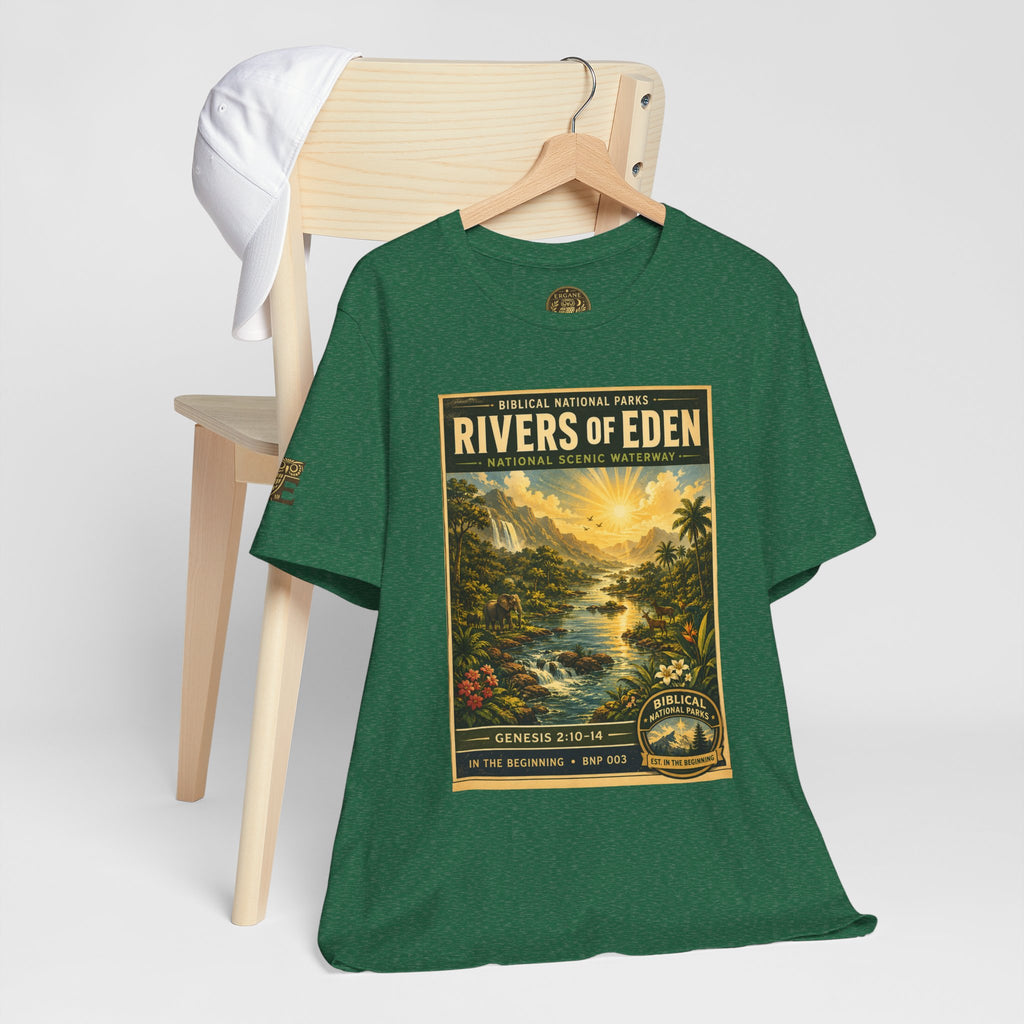 Biblical National Parks Collection I- In The Beginning #003/006 Genesis 2:10-14 | Vintage nature poster Tee | Biblical national parks graphic shirt