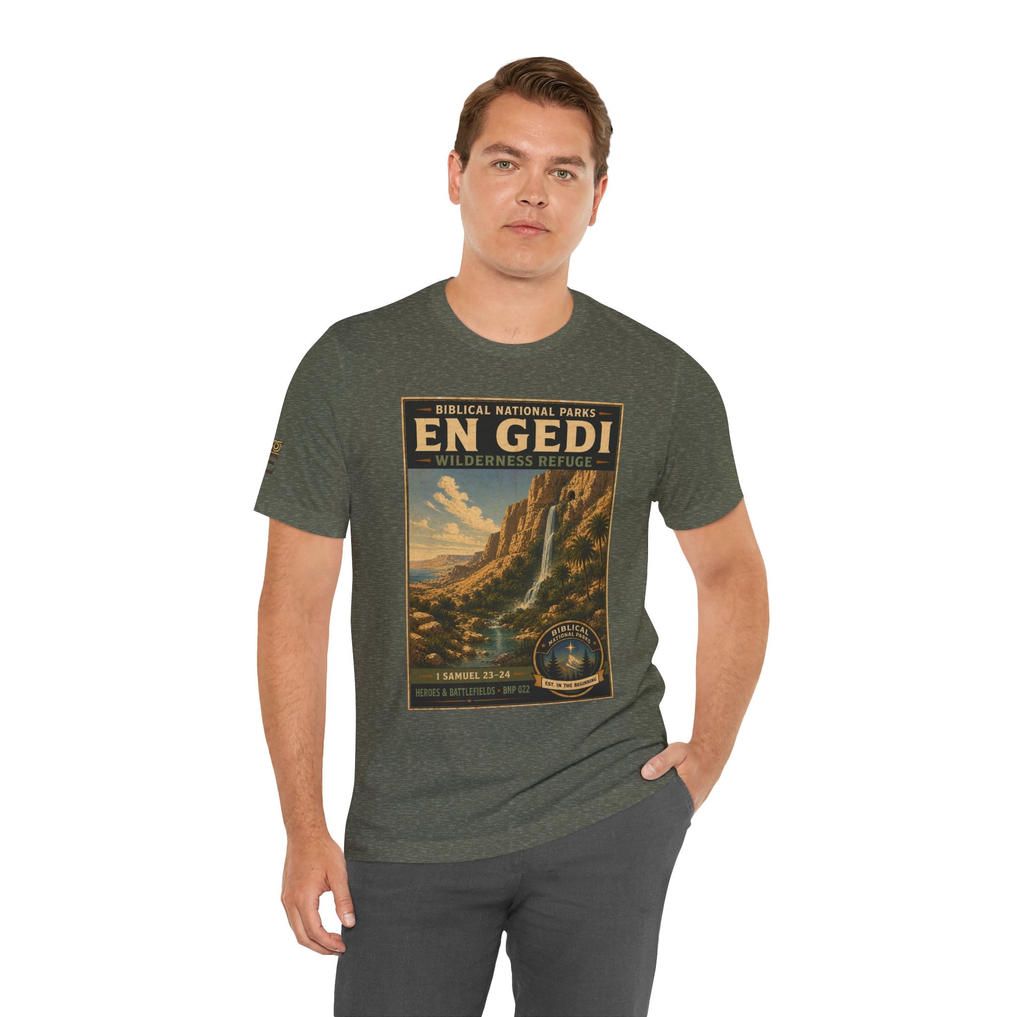 Biblical National Parks Collection IV- Heros & Battlefields #022/023 1 Samuel 23-24 | Vintage nature poster Tee | Biblical national parks graphic shirt