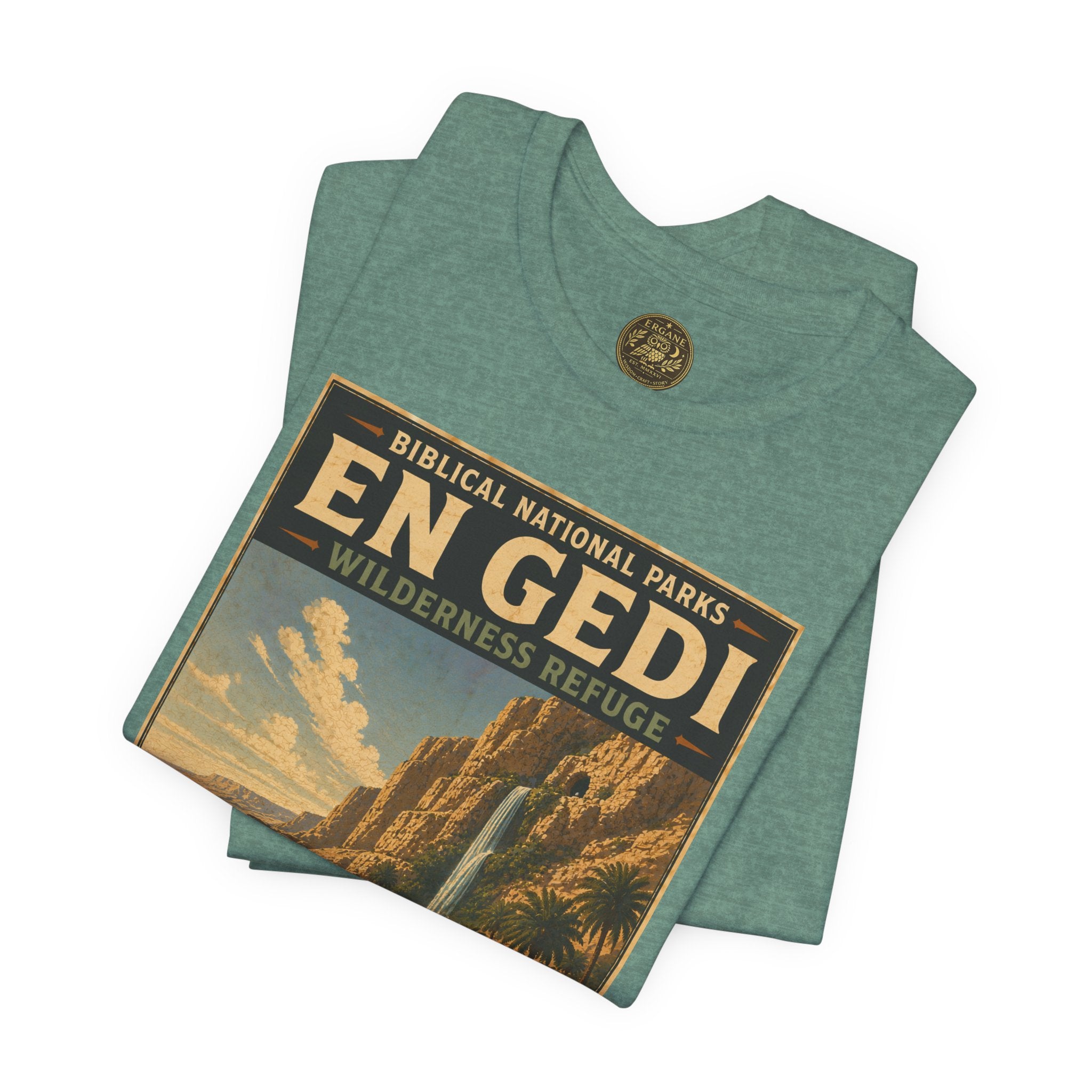Biblical National Parks Collection IV- Heros & Battlefields #022/023 1 Samuel 23-24 | Vintage nature poster Tee | Biblical national parks graphic shirt