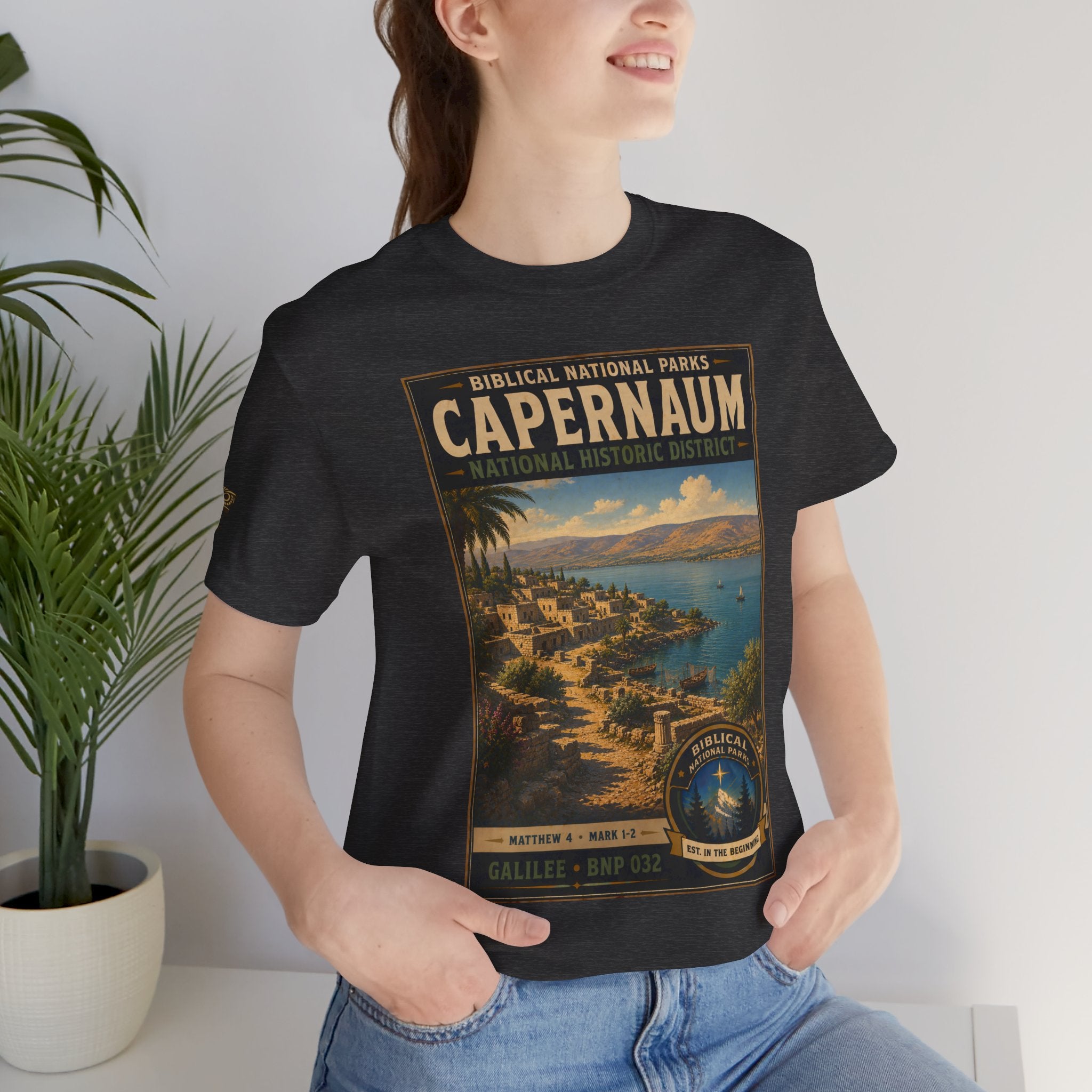 Biblical National Parks Collection VI- Galilee #032/035 Matthew 4 & Mark 1-2 | Vintage nature poster Tee | Biblical national parks graphic shirt