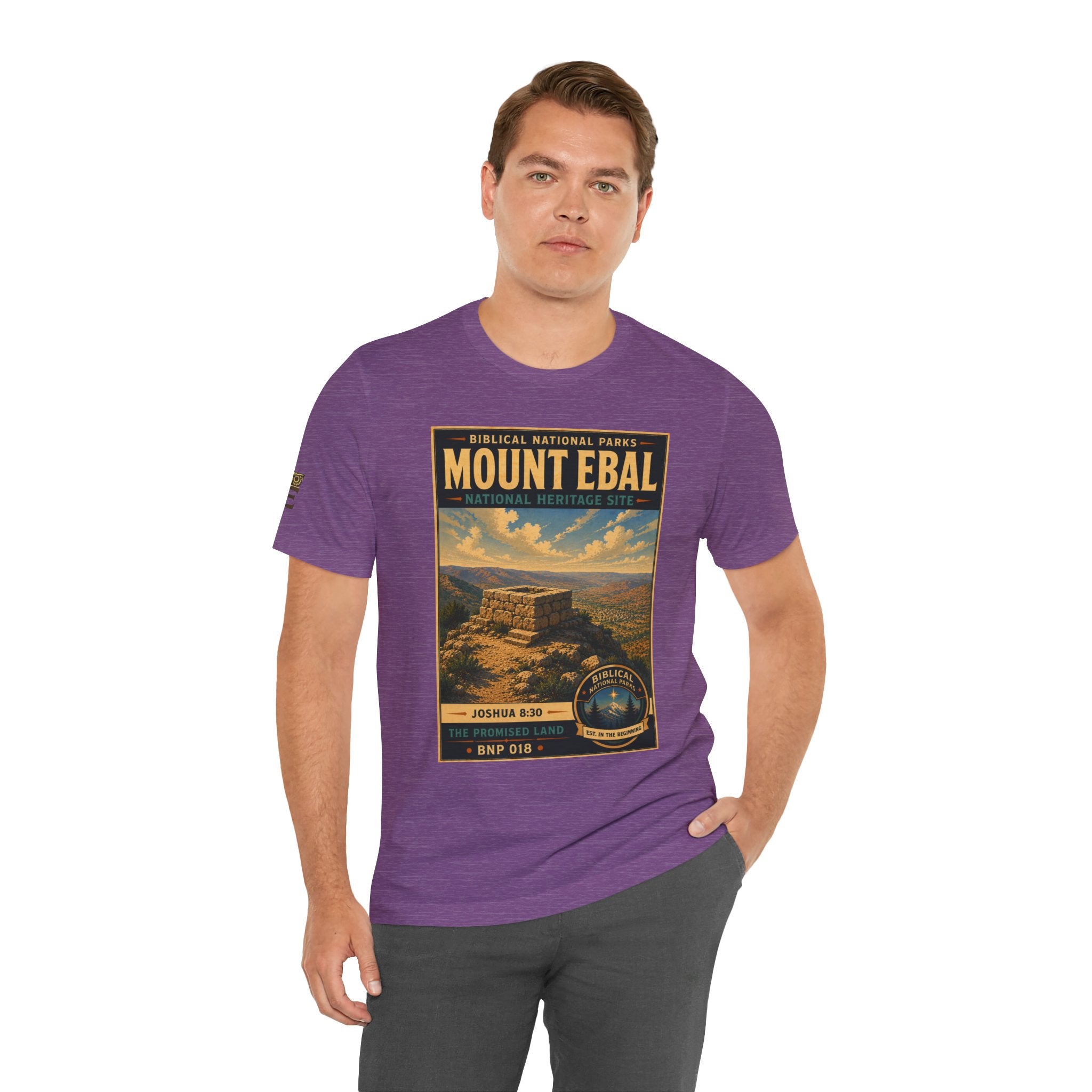 Biblical National Parks Collection III- The Promised Land #018/018 Joshua 8: 30 | Vintage nature poster Tee | Biblical national parks graphic shirt