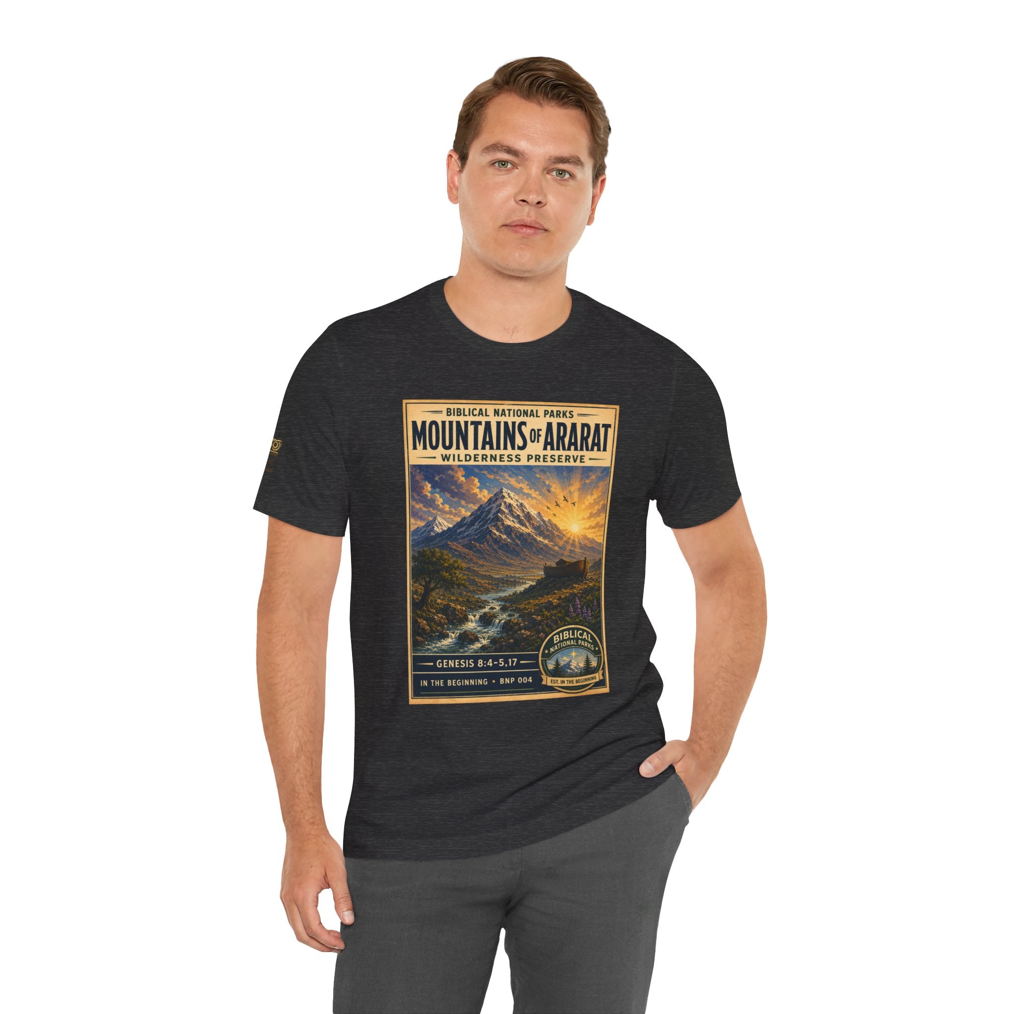 Biblical National Parks Collection I- In The Beginning #004/006 Genesis 8:4-5,17 | Vintage nature poster Tee | Biblical national parks graphic shirt