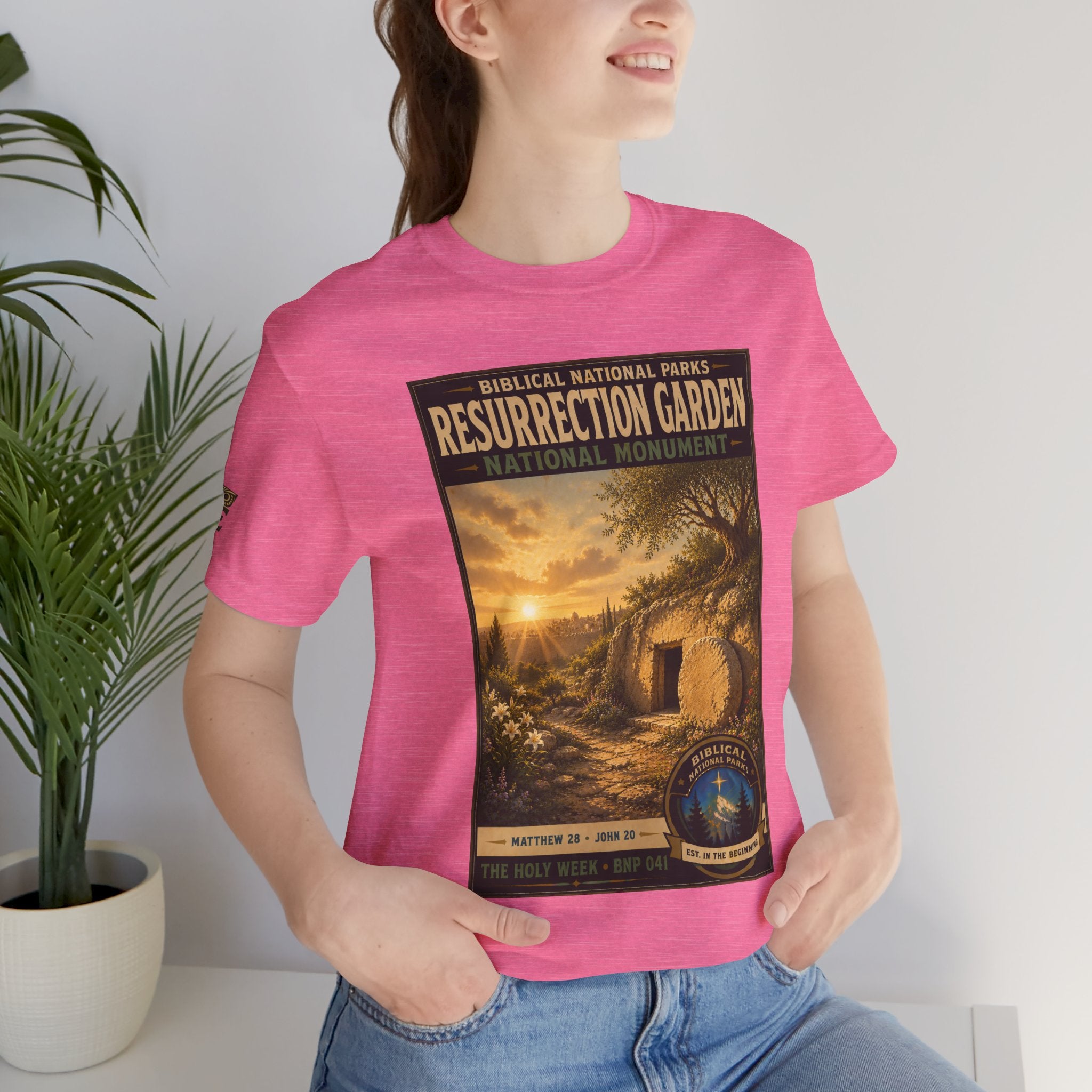 Biblical National Parks Collection VII- The Holy Week #041/041 | Matthew 28 - John 20 | Vintage nature poster Tee | Biblical national parks graphic shirt