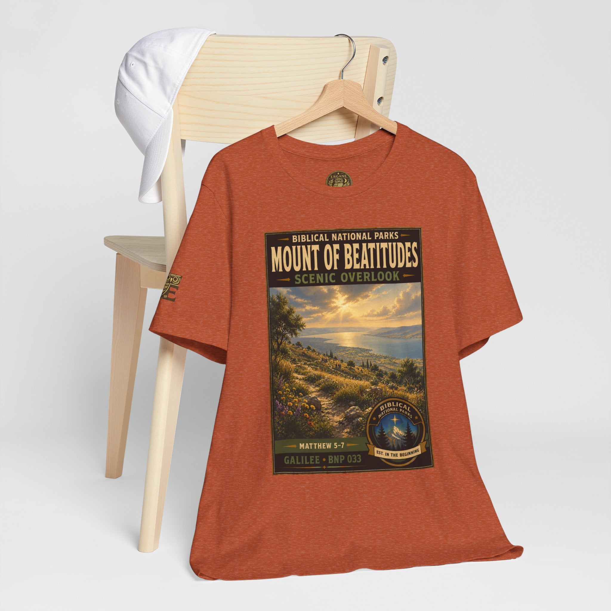 Biblical National Parks Collection VI- Galilee #033/035 Matthew 5-7 | Vintage nature poster Tee | Biblical national parks graphic shirt