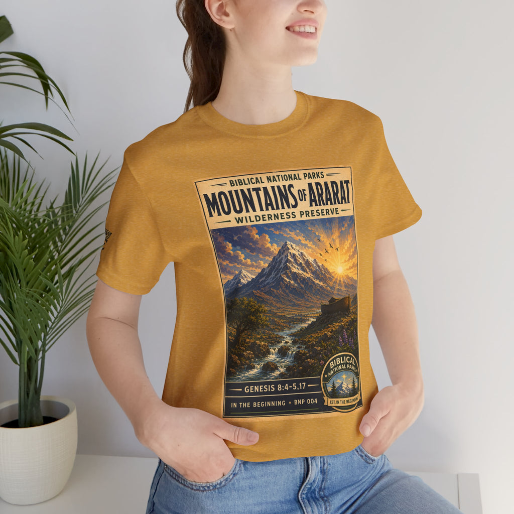 Biblical National Parks Collection I- In The Beginning #004/006 Genesis 8:4-5,17 | Vintage nature poster Tee | Biblical national parks graphic shirt