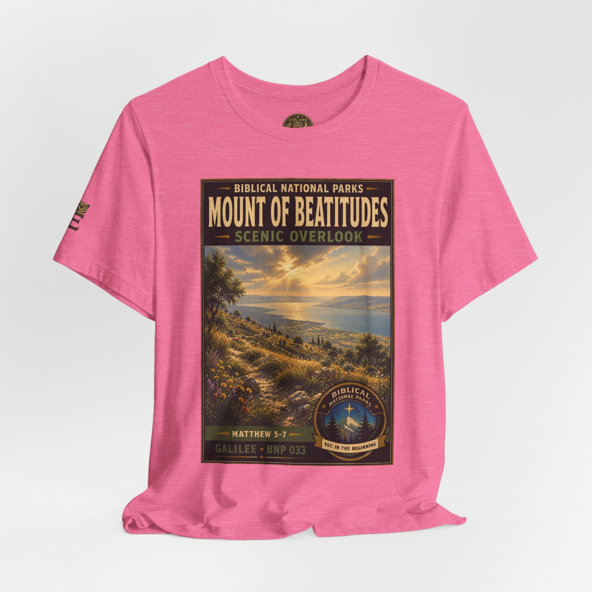 Biblical National Parks Collection VI- Galilee #033/035 Matthew 5-7 | Vintage nature poster Tee | Biblical national parks graphic shirt