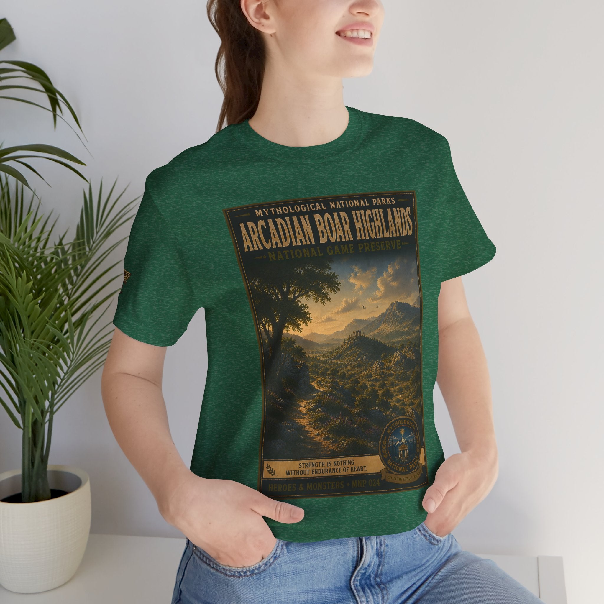 Mythological National Parks Collection III- #024-028 - Heros & Monsters | Vintage nature poster Tee | Mythological National Parks graphic shirt