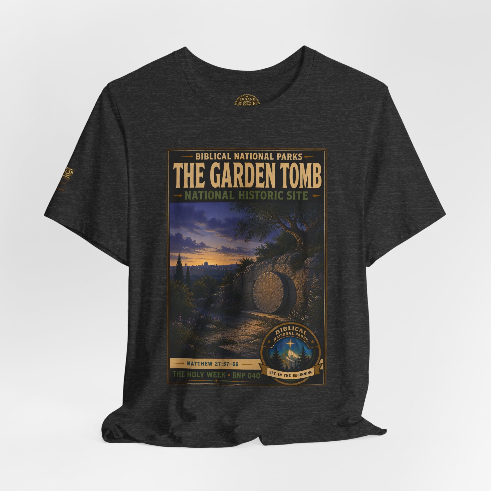 Biblical National Parks Collection VII- The Holy Week #040/041 | Matthew 27: 55-66 | Vintage nature poster Tee | Biblical national parks graphic shirt