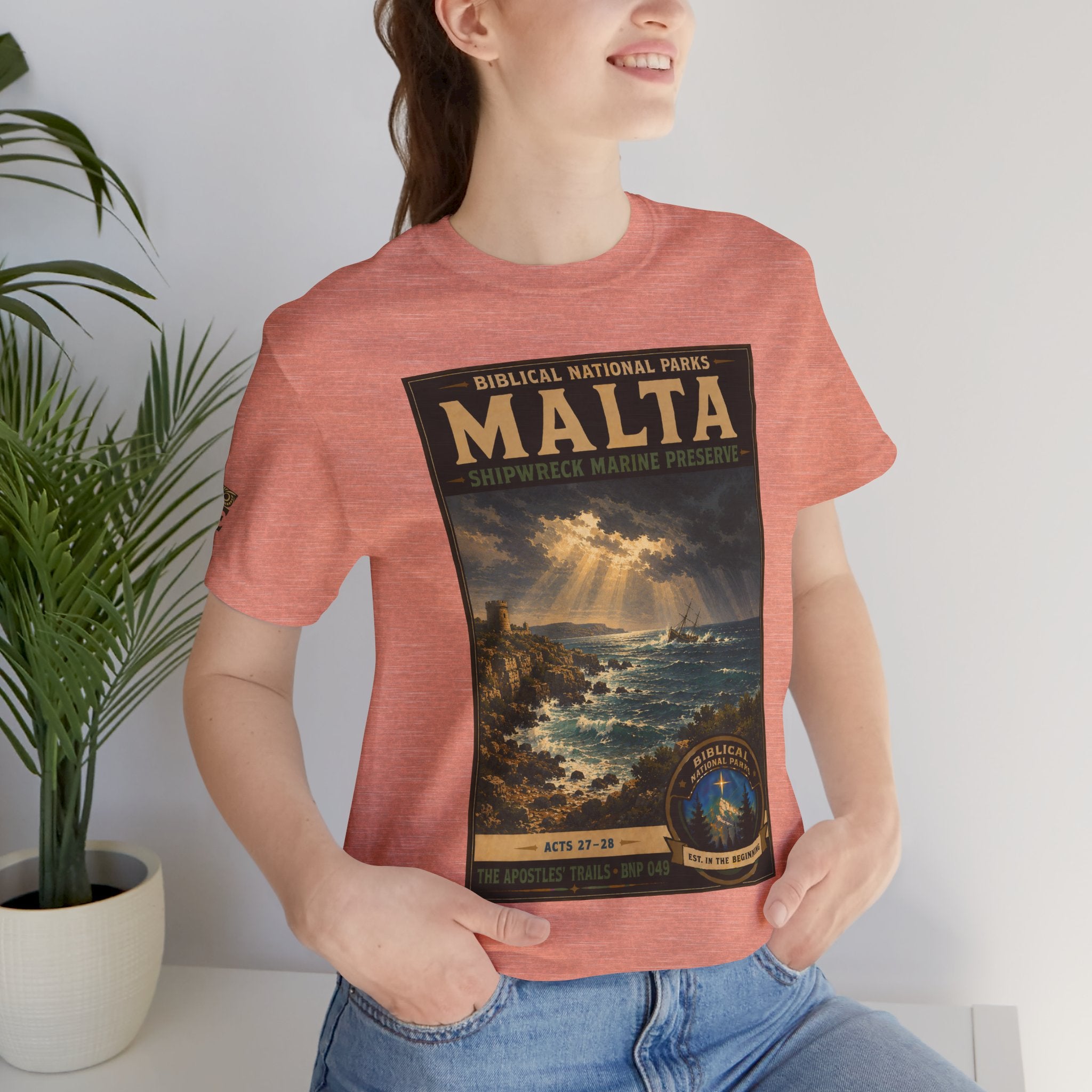 Biblical National Parks Collection VIII- The Apostles' Trails #049/049 | Acts 27-28 | Vintage nature poster Tee | Biblical national parks graphic shirt