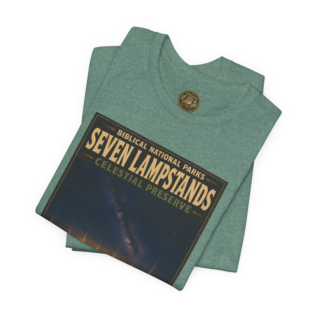 Biblical National Parks Collection X- #056/061 - Revelation: The Final Frontier | Revelation 1: 12-20 | Vintage nature poster Tee | Biblical national parks graphic shirt