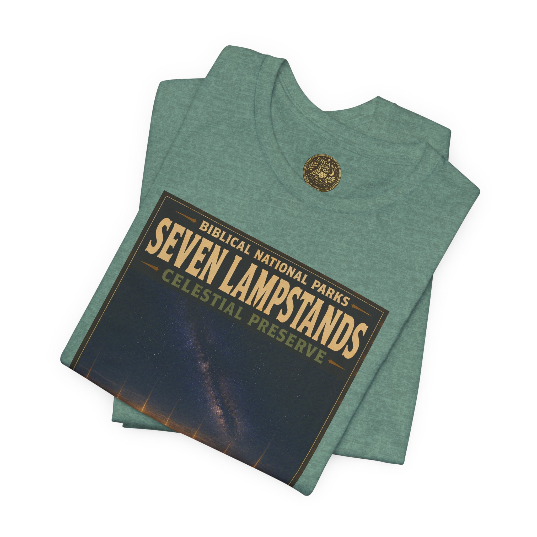 Biblical National Parks Collection X- #056/061 - Revelation: The Final Frontier | Revelation 1: 12-20 | Vintage nature poster Tee | Biblical national parks graphic shirt
