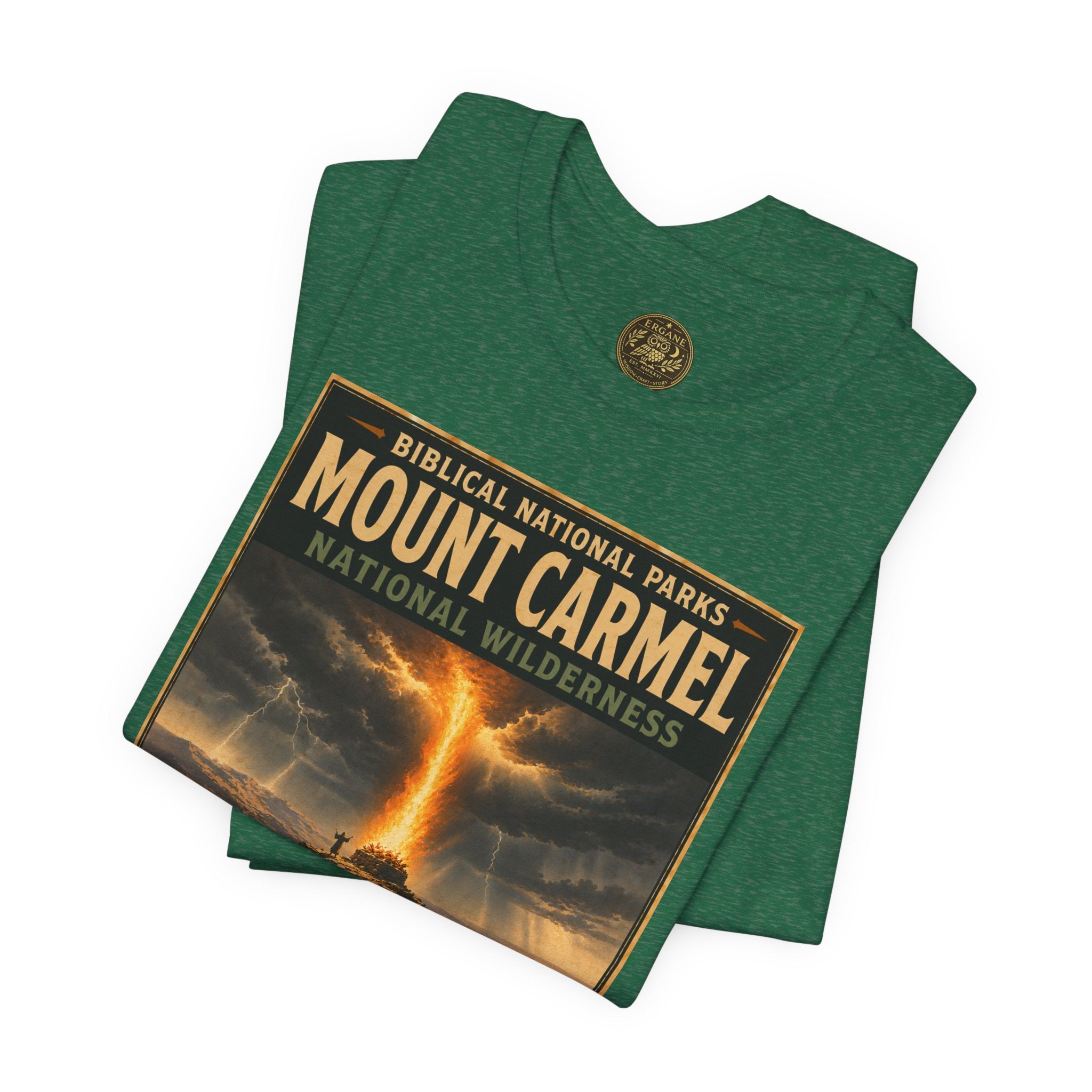 Biblical National Parks Collection V- Prophets & Wonders #025/030 1 Kings 18 | Vintage nature poster Tee | Biblical national parks graphic shirt