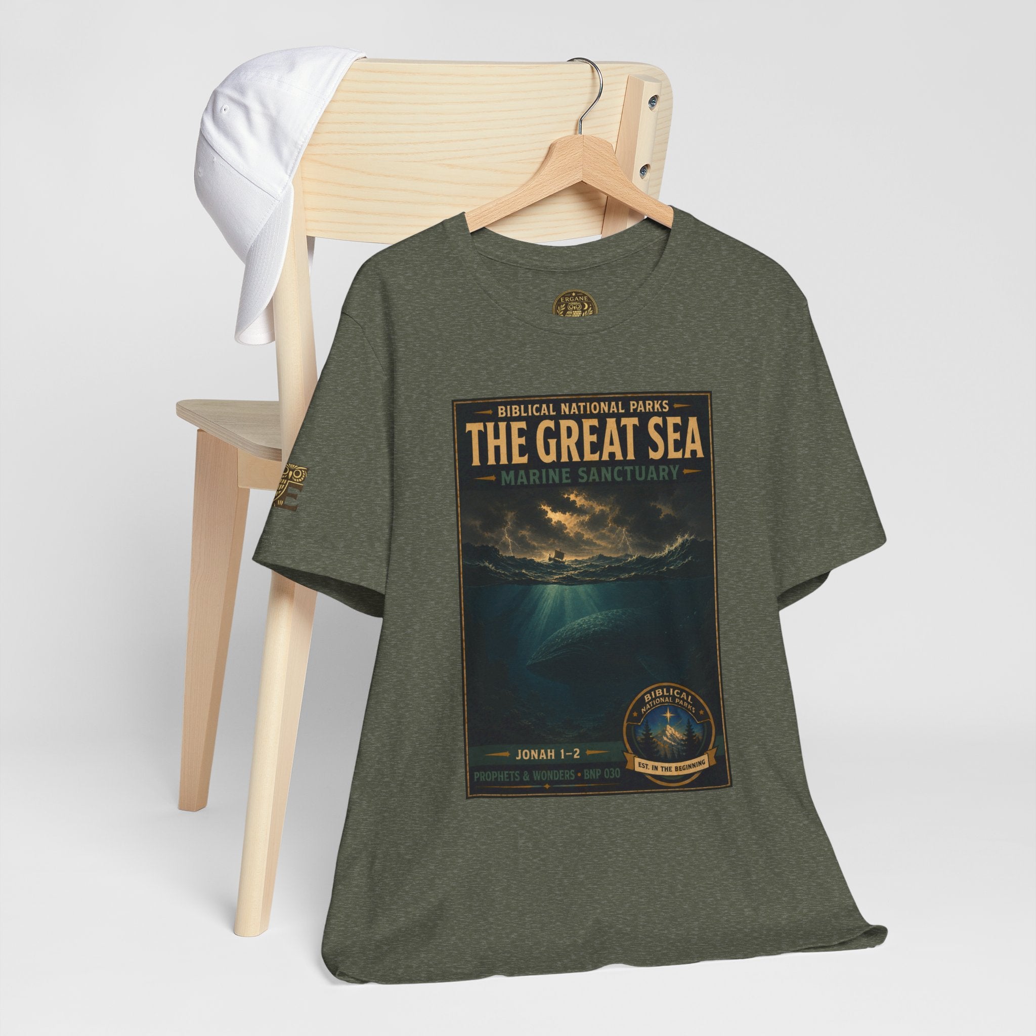 Biblical National Parks Collection V- Prophets & Wonders #030/030 Jonah 1-2 | Vintage nature poster Tee | Biblical national parks graphic shirt