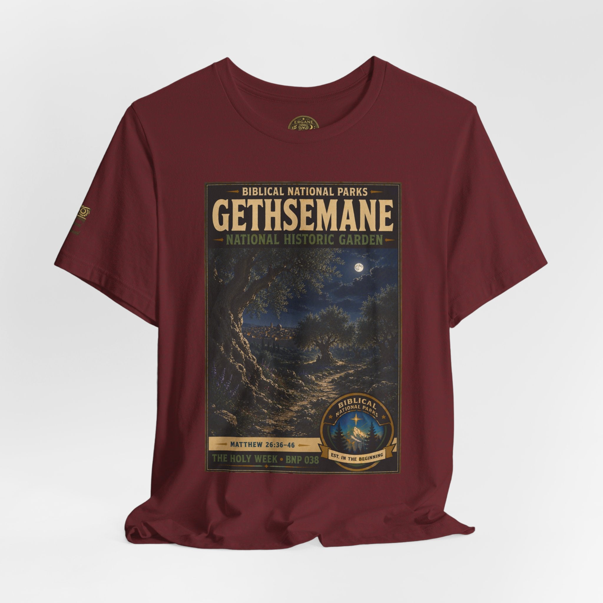 Biblical National Parks Collection VII- The Holy Week #038/041 | Matthew 26: 36-46 | Vintage nature poster Tee | Biblical national parks graphic shirt