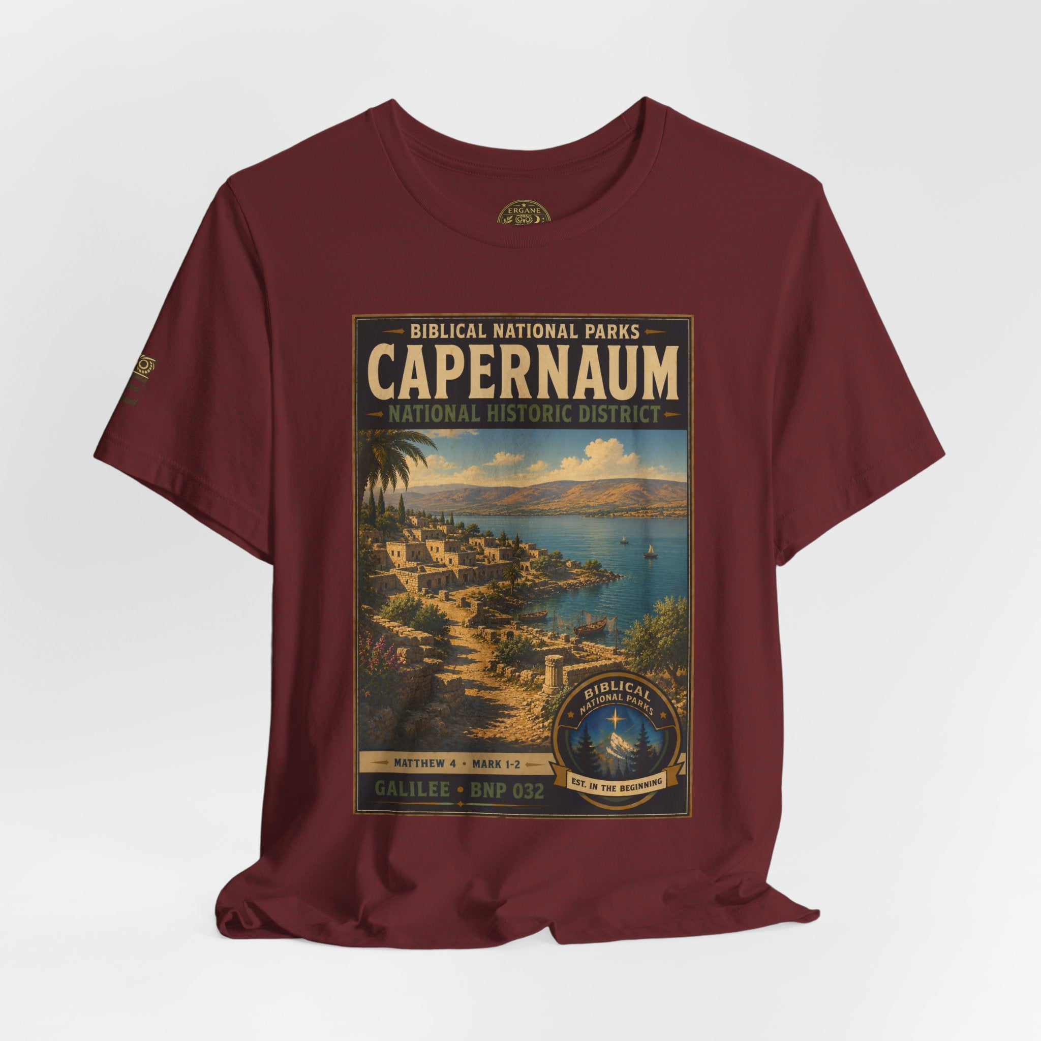 Biblical National Parks Collection VI- Galilee #032/035 Matthew 4 & Mark 1-2 | Vintage nature poster Tee | Biblical national parks graphic shirt