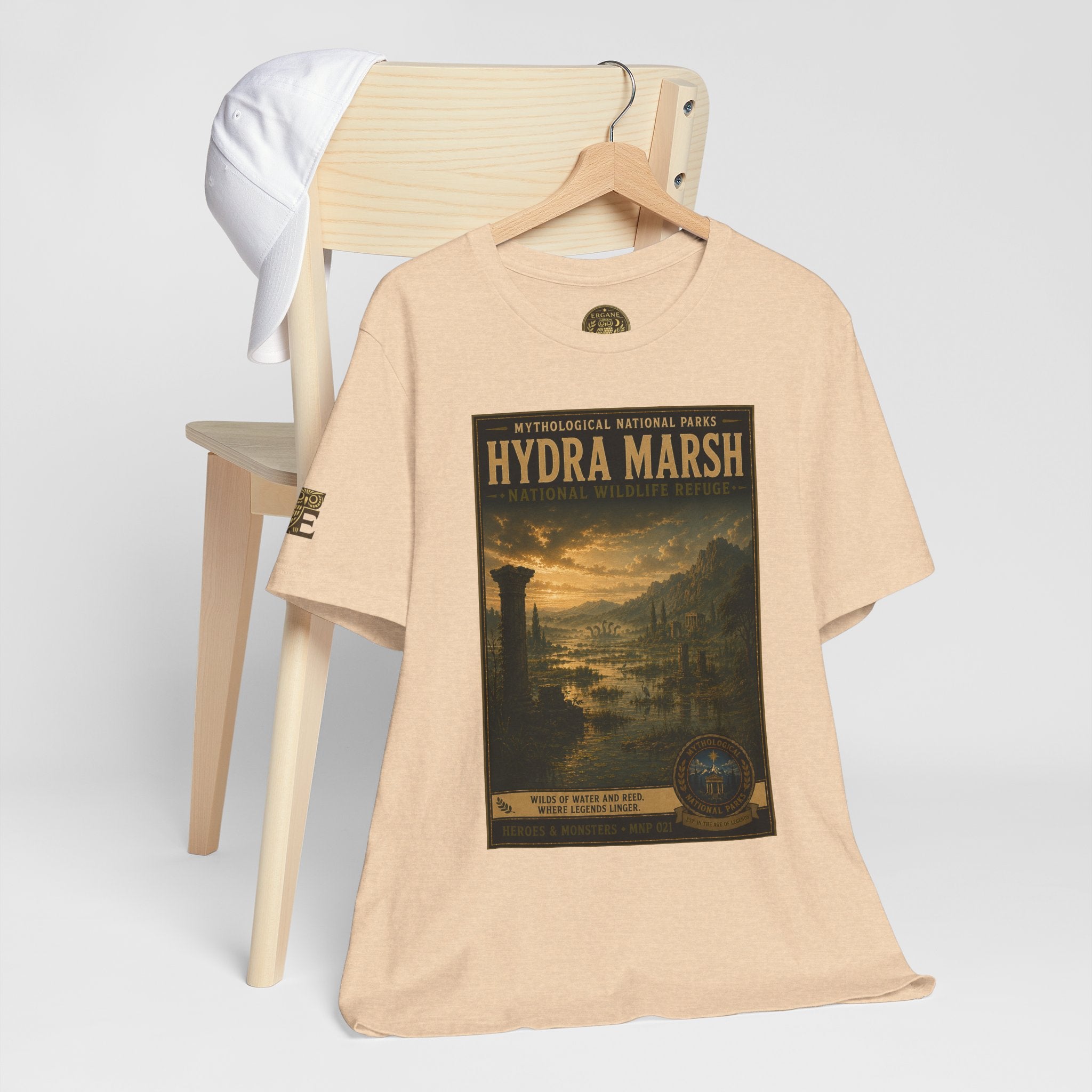 Mythological National Parks Collection III- #021-028 - Heros & Monsters | Vintage nature poster Tee | Mythological National Parks graphic shirt