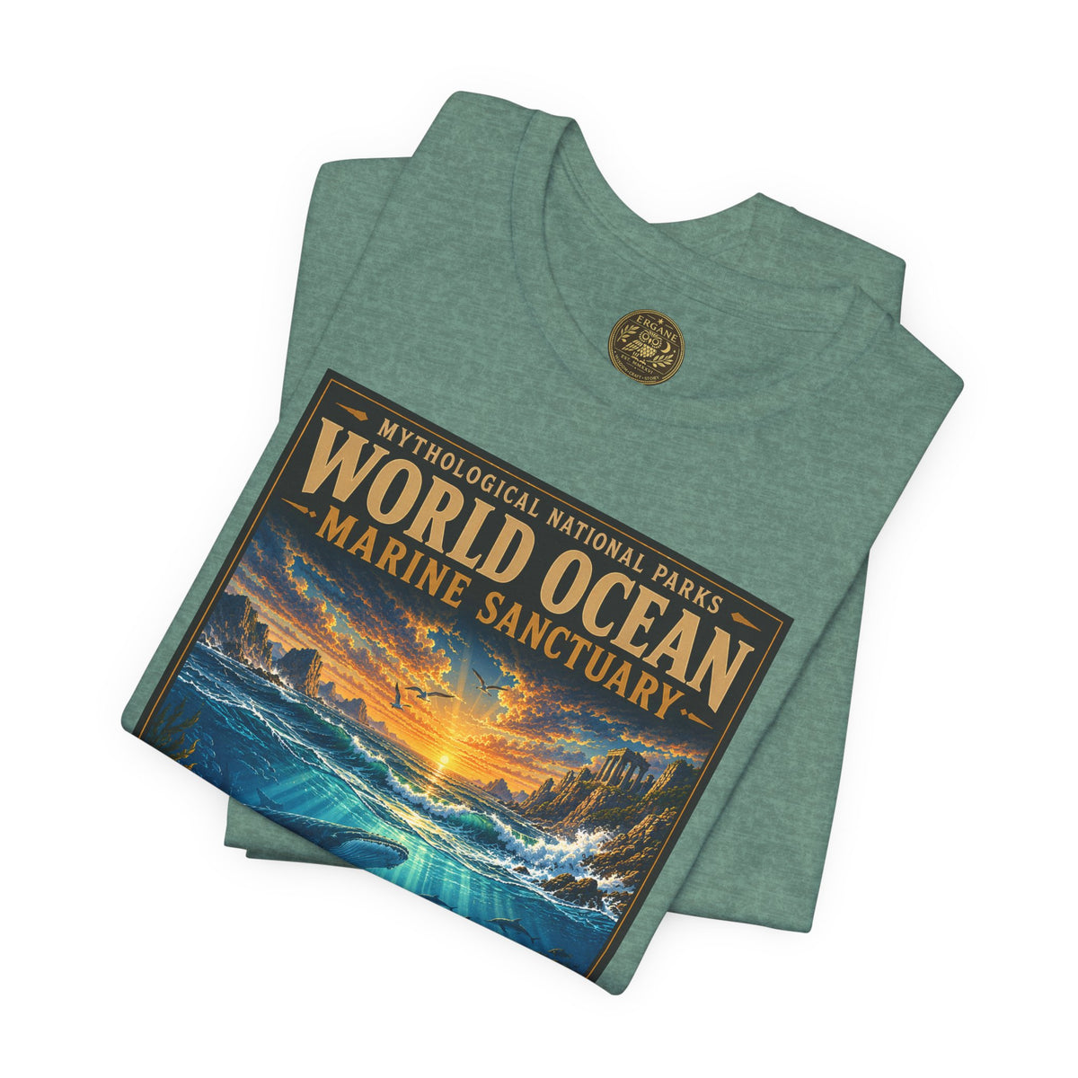 Mythological National Parks COLLECTION V- #050-050 TITANS & PRIMORDIAL REALMS | Vintage nature poster Tee | Mythological National Parks graphic shirt
