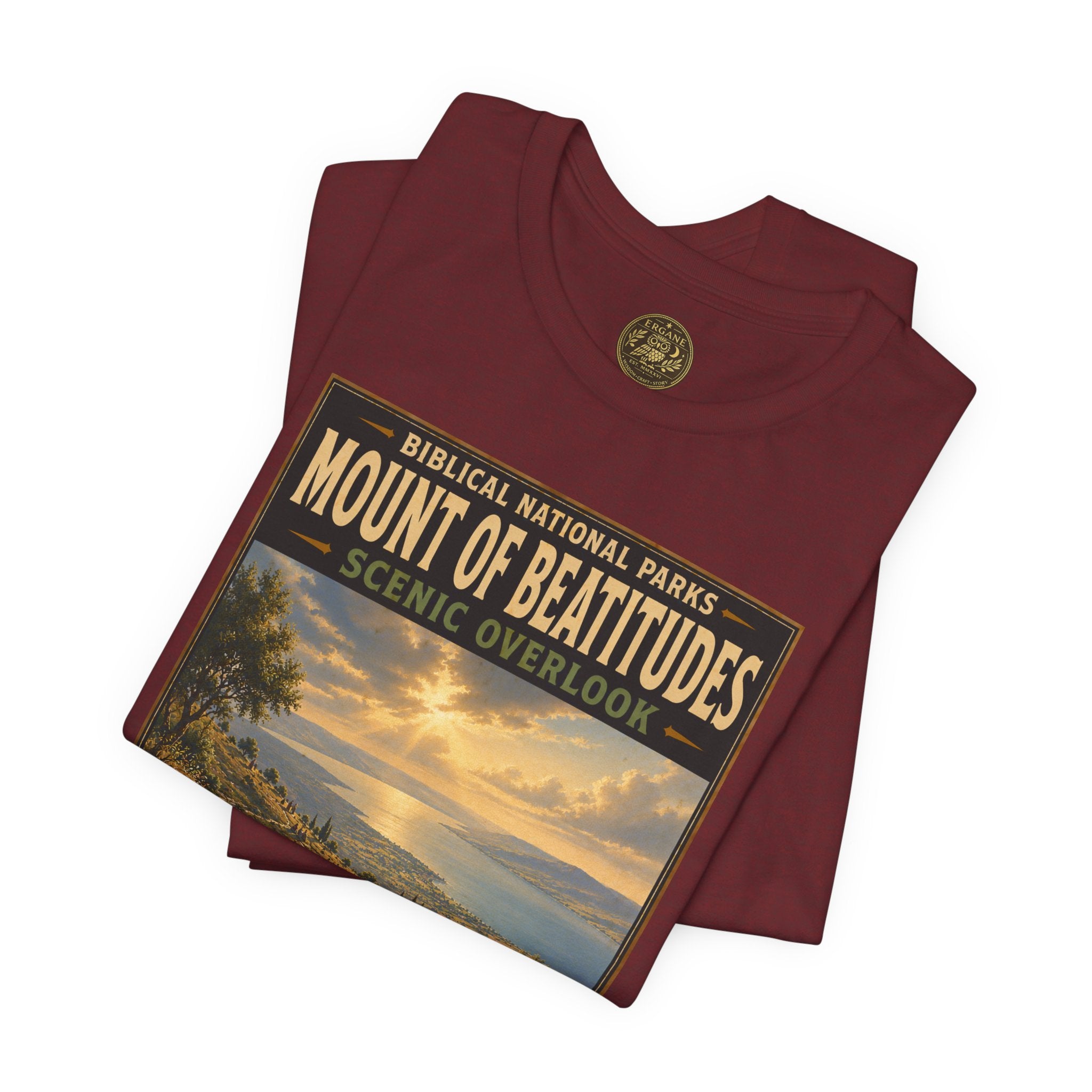 Biblical National Parks Collection VI- Galilee #033/035 Matthew 5-7 | Vintage nature poster Tee | Biblical national parks graphic shirt