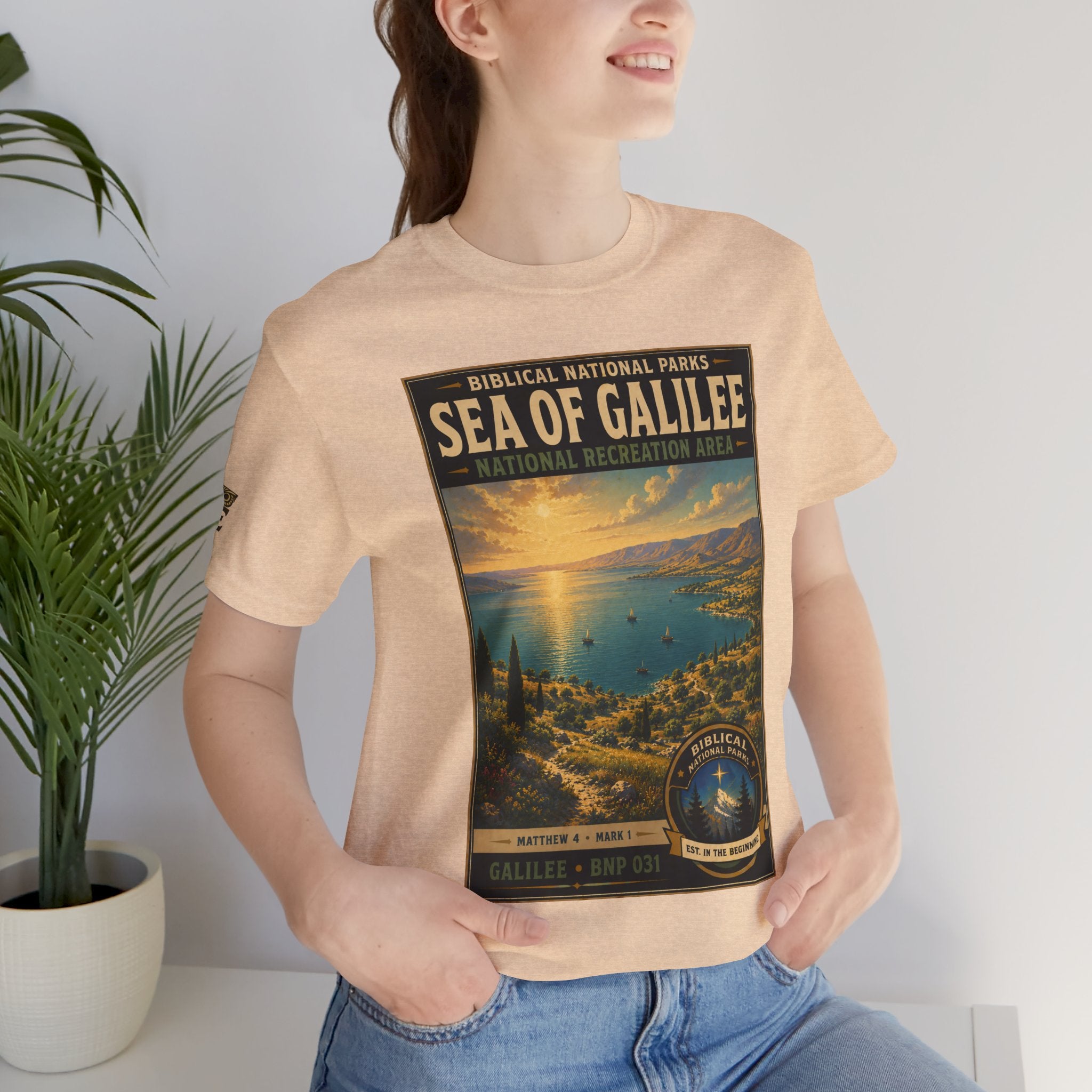 Biblical National Parks Collection VI- Galilee #031/035 Matthew 4 & Mark 1 | Vintage nature poster Tee | Biblical national parks graphic shirt